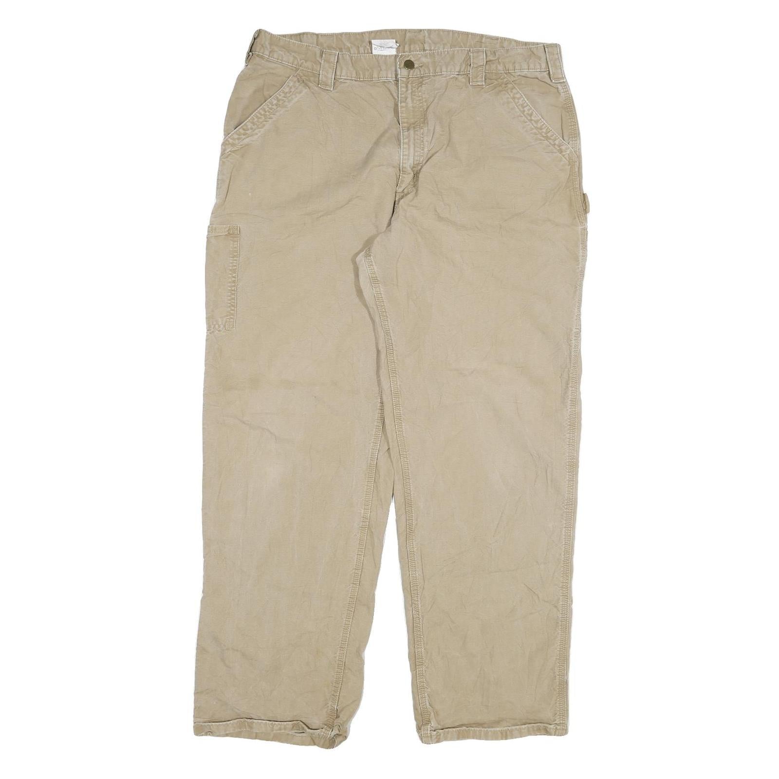 CARHARTT Mens Cotton Blend Beige Relaxed Straight Trousers W40 L32 Workwear Refurbished - N/A refurbished available on Cerqular