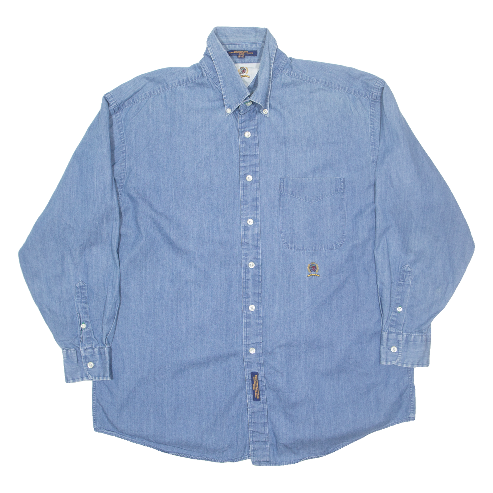 TOMMY HILFIGER Mens Denim Shirt Blue Long Sleeve L Refurbished - N/A refurbished available on Cerqular