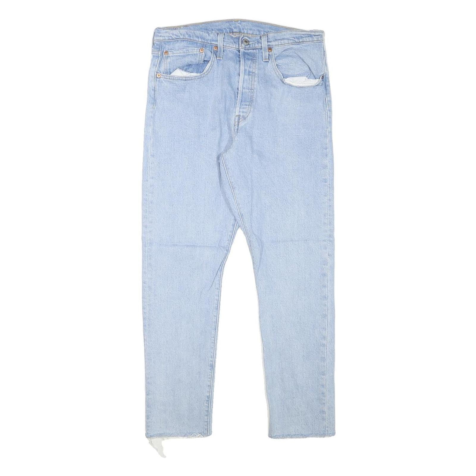 LEVI'S 501S Womens Slim Light Blue Denim Jeans Cotton Blend W30 L27 Button Refurbished - N/A refurbished available on Cerqular