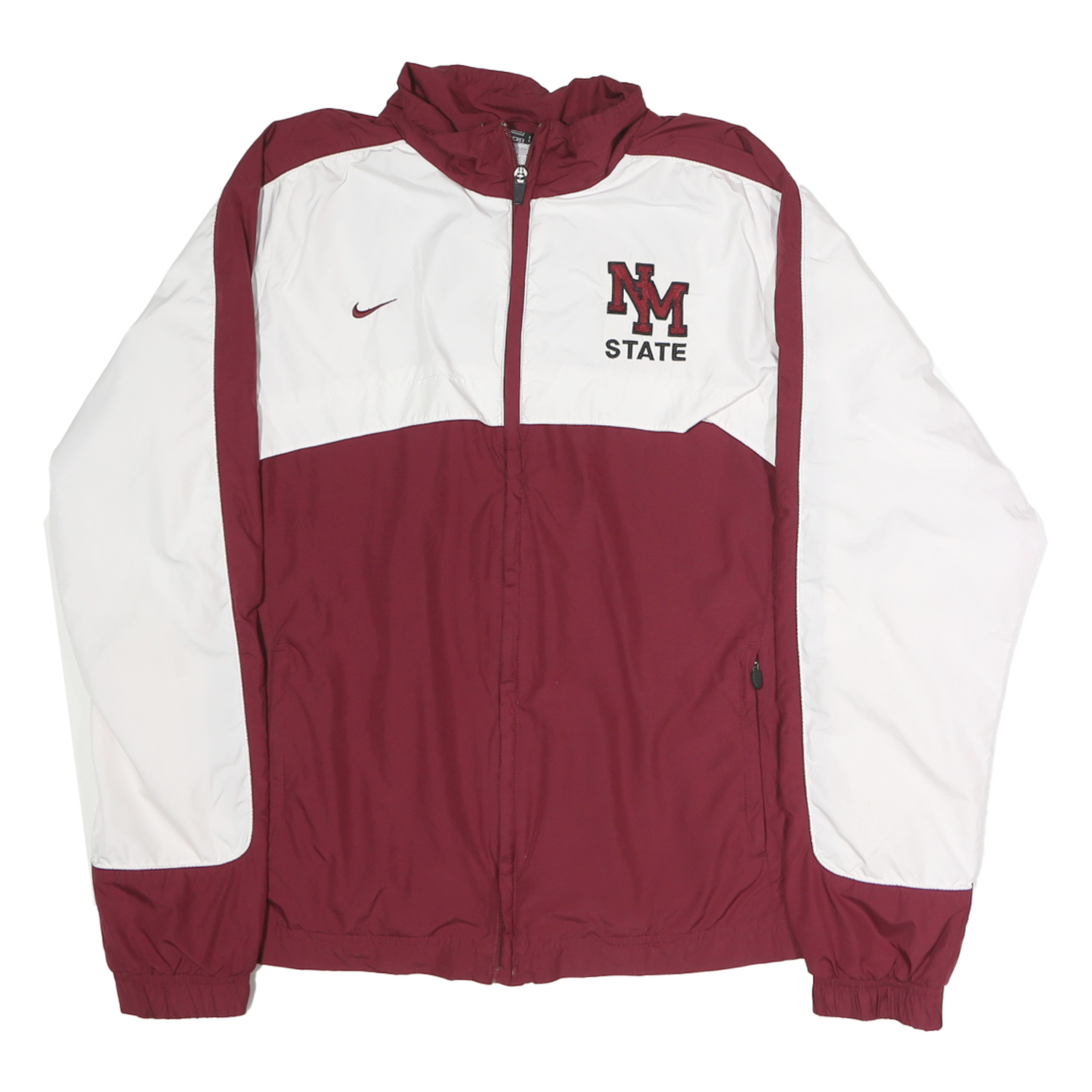 NIKE Womens Maroon & White NM State Zip Jacket XL Polyester Blend Athletic Refurbished - N/A refurbished available on Cerqular