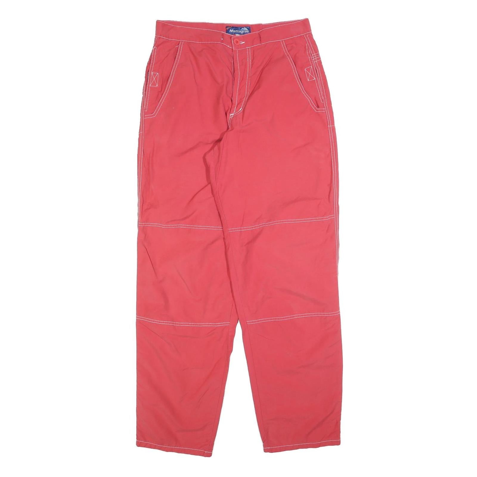 MONTAGNES Womens Polyester Blend Red Regular Fit Straight Leg Trousers W30 L32 Refurbished - N/A refurbished available on Cerqular