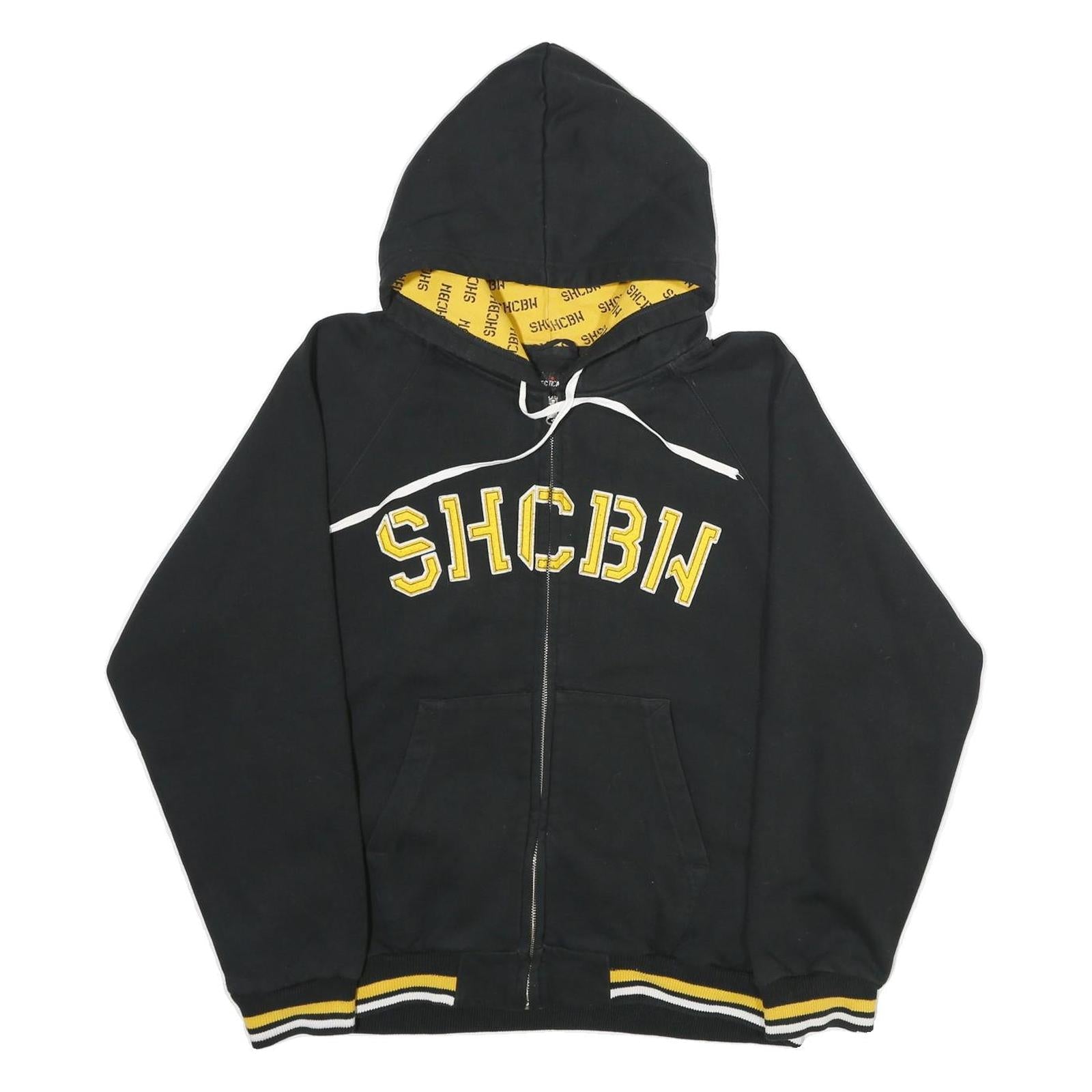 SELECTICAS Mens Black Zip Up Hoodie M SHCBW Logo Cotton Blend Casual Sweatshirt Refurbished - N/A refurbished available on Cerqular