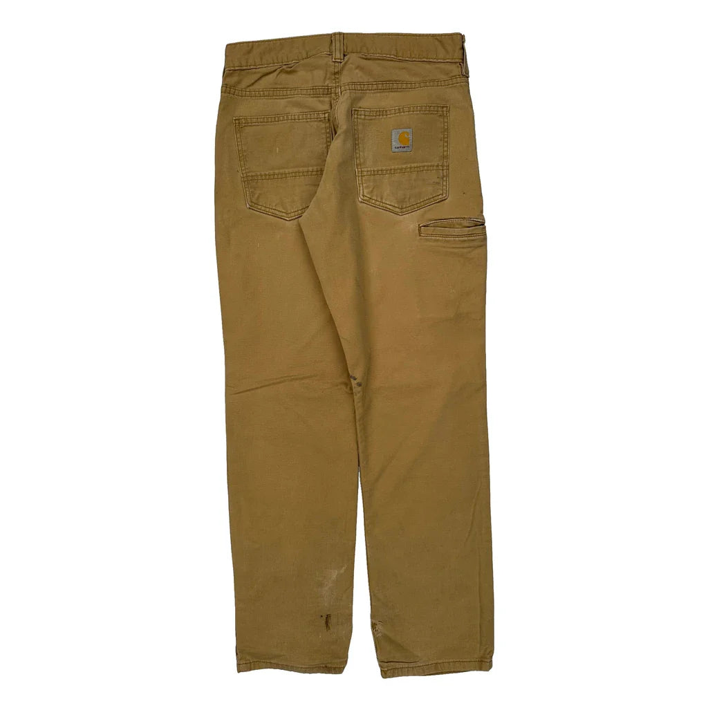 Carhartt Carpenter Trousers - 28W 30L Brown Cotton Refurbished - Thrifted (note: this is a term often used to describe second- refurbished available on Cerqular