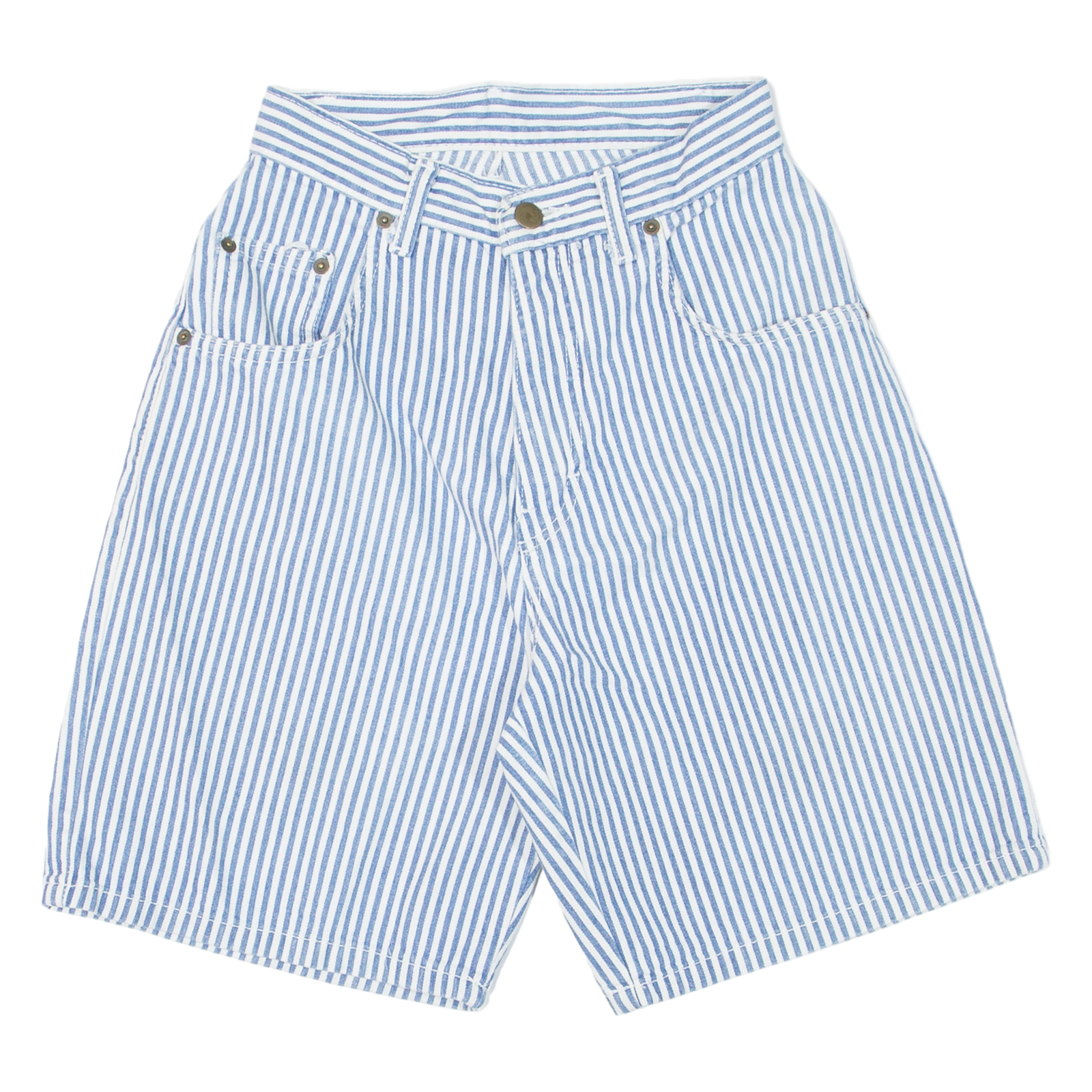 REAL CLOTHES Womens Denim Shorts Blue 90s Pinstripe XXS W22 Refurbished - N/A refurbished available on Cerqular