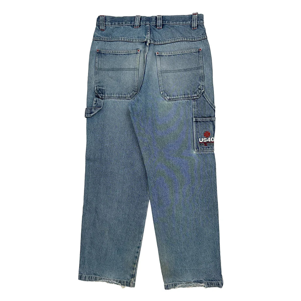 US 40 Carpenter Jeans - 34W 29L Blue Denim Refurbished - Thrifted (note: this is a term often used to describe second- refurbished available on Cerqular