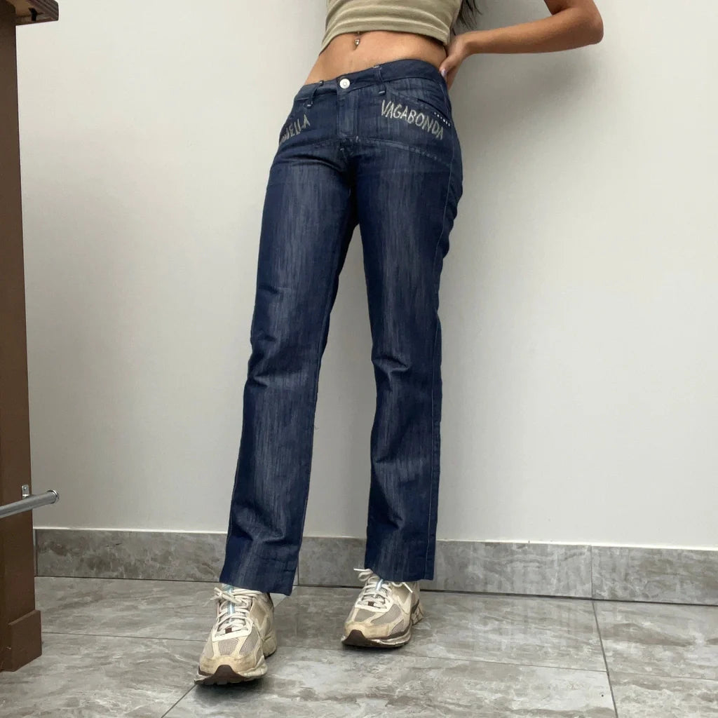 Monella Vagabond Jeans - 28W UK 6 Blue Cotton Refurbished - Thrifted (note: this is a term often used to describe second- refurbished available on Cerqular