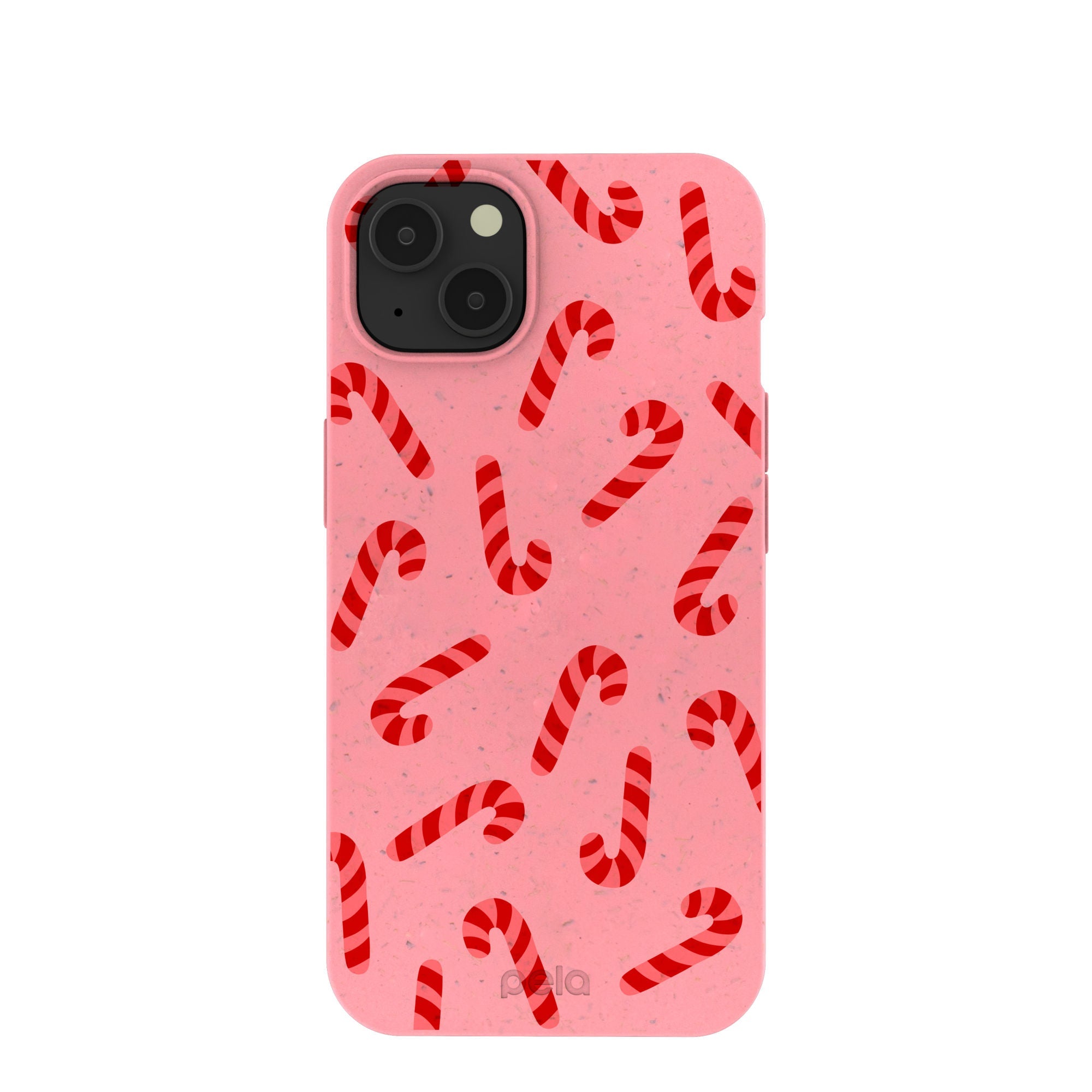 Bubblegum Pink Candy Cane Chaos iPhone 13 Case Refurbished - Pela Case refurbished available on Cerqular