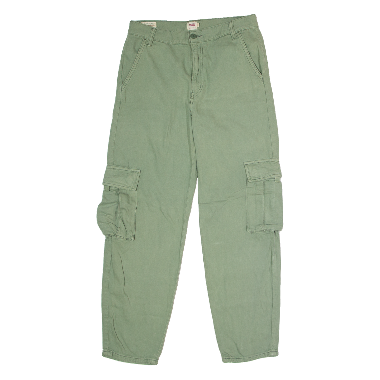 LEVI'S Cargo Womens Trousers Green Regular Straight W27 L28 Refurbished - N/A refurbished available on Cerqular