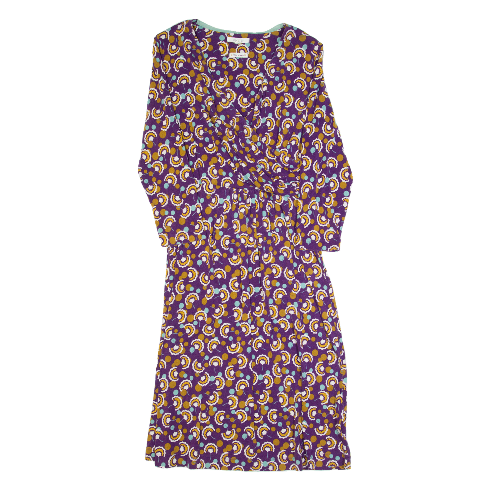 WHITE STUFF Womens Fit & Flare Dress Purple Crazy Pattern Midi UK 10 Refurbished - N/A refurbished available on Cerqular