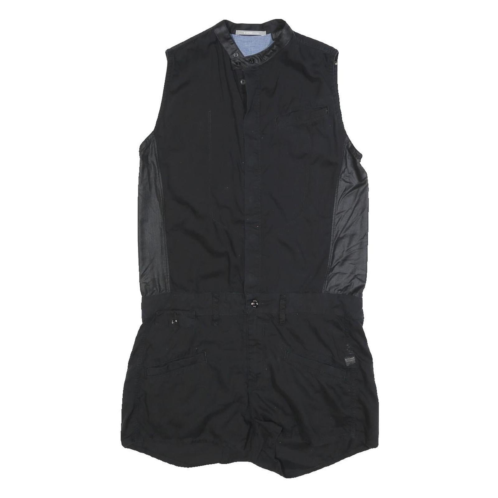 G-STAR Womens Black Playsuit Cotton Blend M Sleeveless Button Closure Casual Refurbished - N/A refurbished available on Cerqular