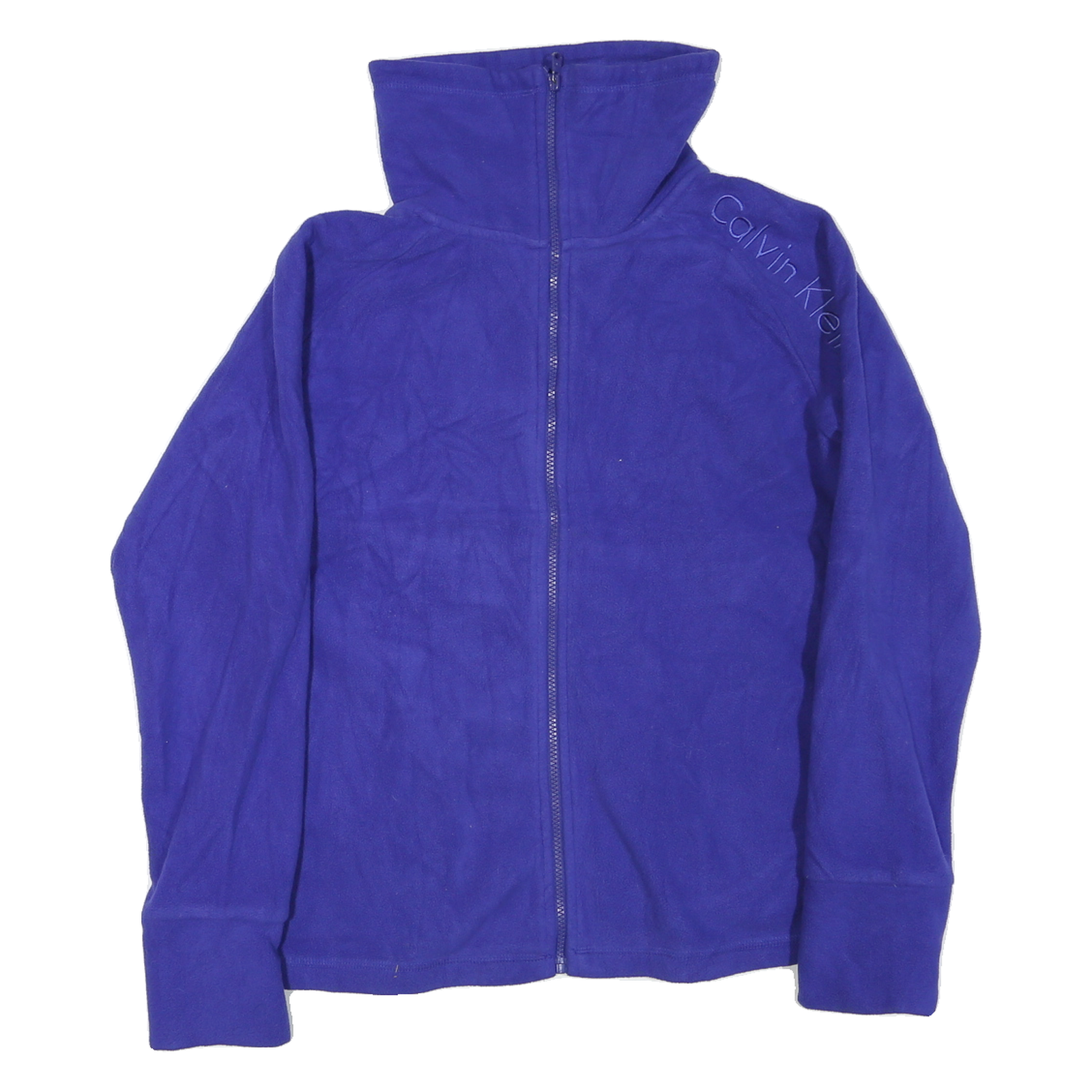 CALVIN KLEIN Mens Blue Jacket L Polyester Blend Zip Plain Casual Warm Top Refurbished - N/A refurbished available on Cerqular