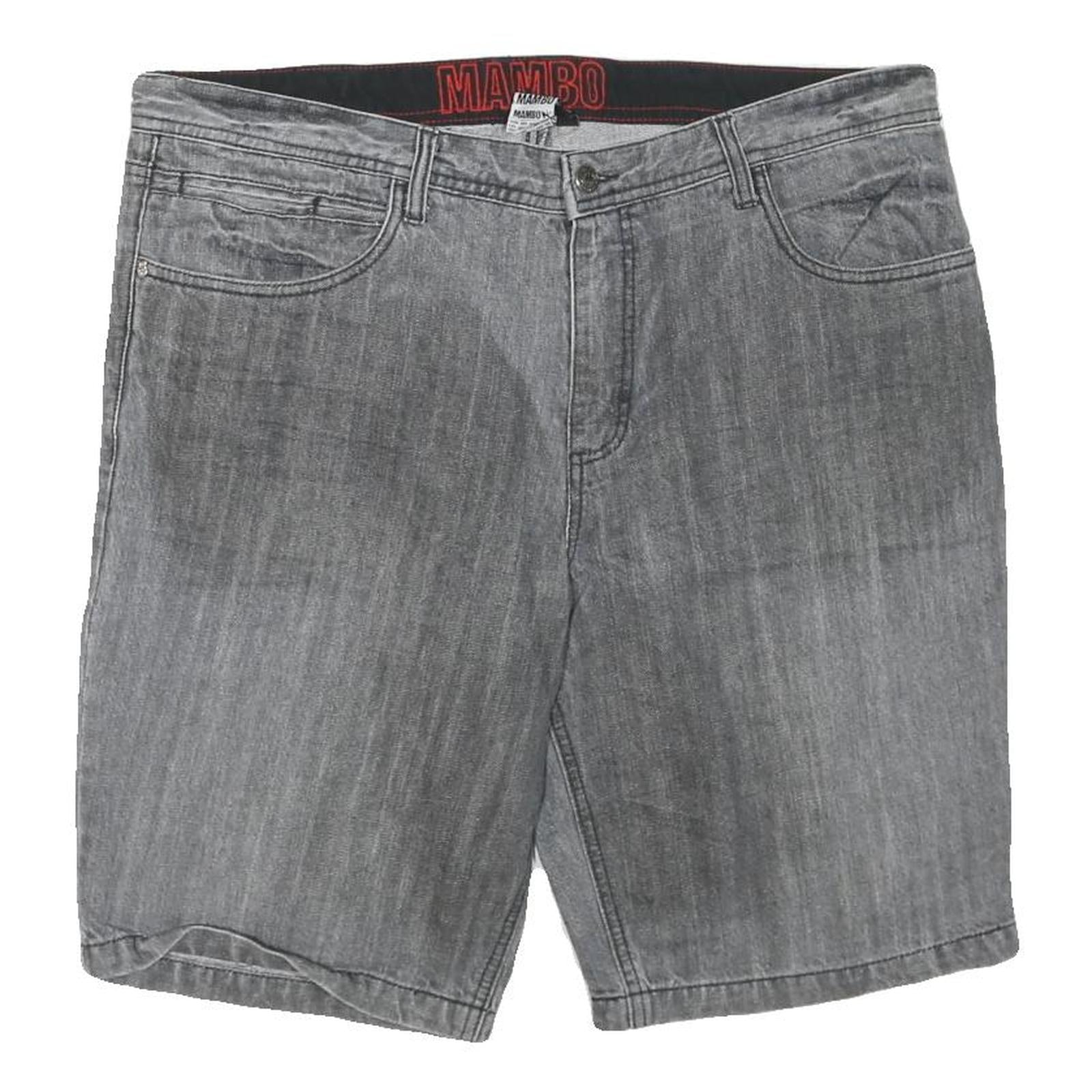 MAMBO Mens Shorts Grey Cotton Blend Casual L W38 Denim Style Refurbished - N/A refurbished available on Cerqular