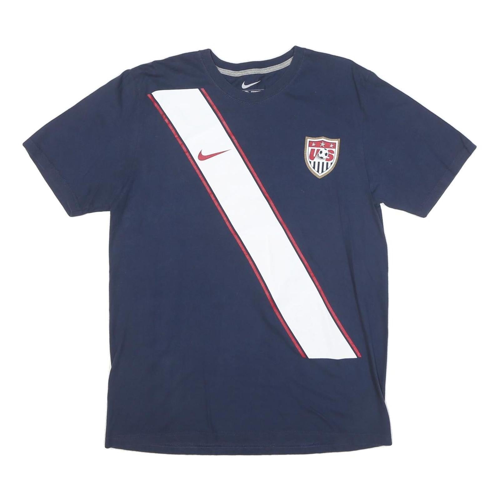 NIKE Mens Navy & White USA Graphic T-Shirt L Short Sleeve Crew Neck Sportswear Refurbished - N/A refurbished available on Cerqular