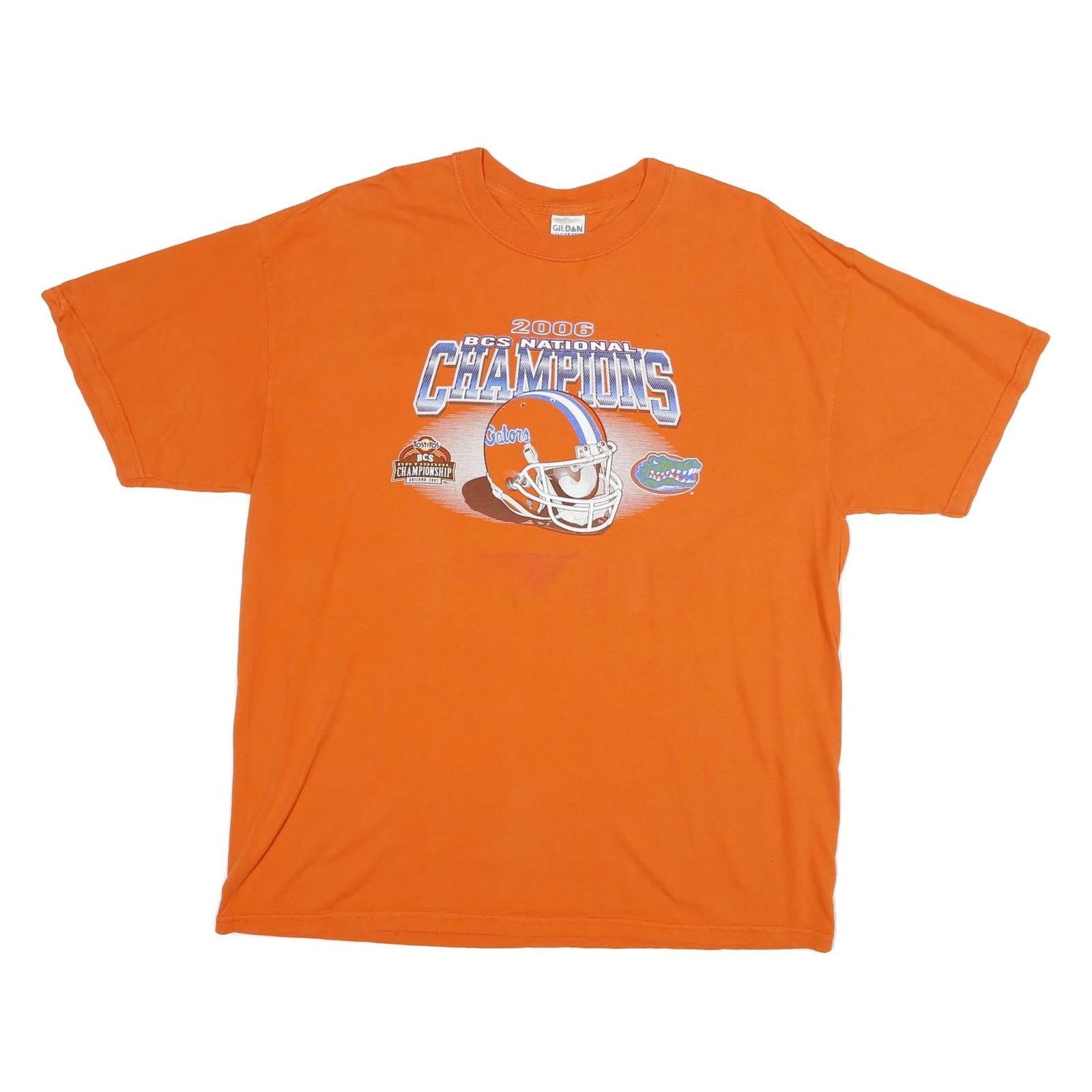 GILDAN Mens Orange 2006 BCS National Champions T-Shirt XL Short Sleeve Crew Neck Refurbished - N/A refurbished available on Cerqular