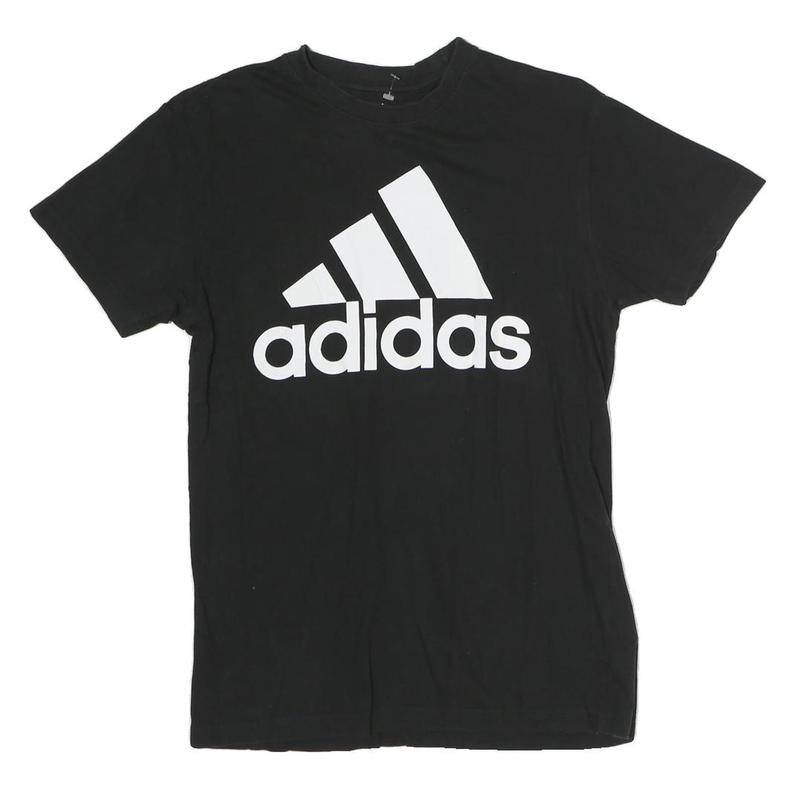 ADIDAS Womens Black Cotton Graphic T-Shirt S Short Sleeve Crew Neck Logo Refurbished - N/A refurbished available on Cerqular