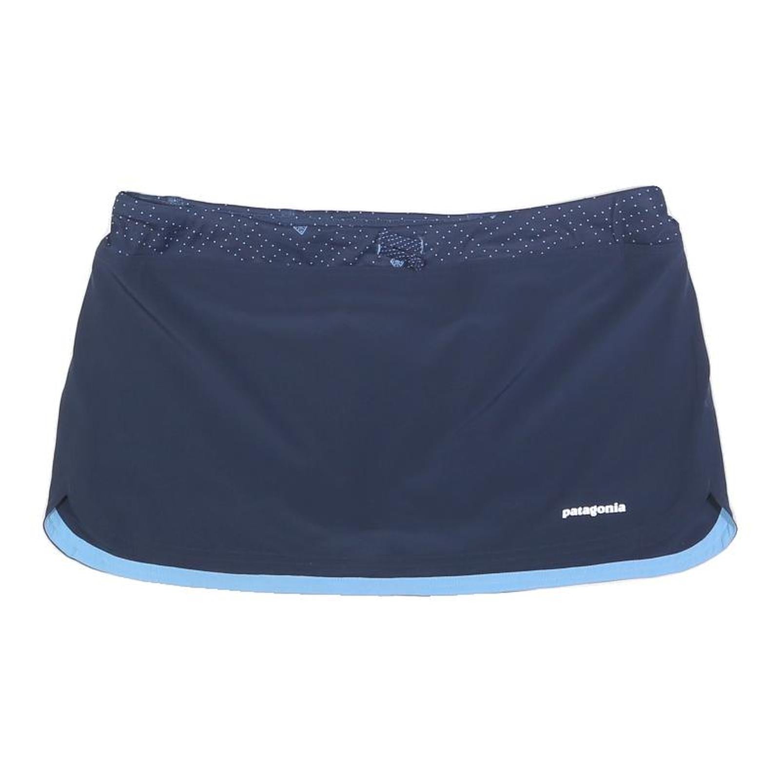 PATAGONIA Womens Navy Blue Light Blue Plain Mini Skort Polyester Blend L Refurbished - N/A refurbished available on Cerqular