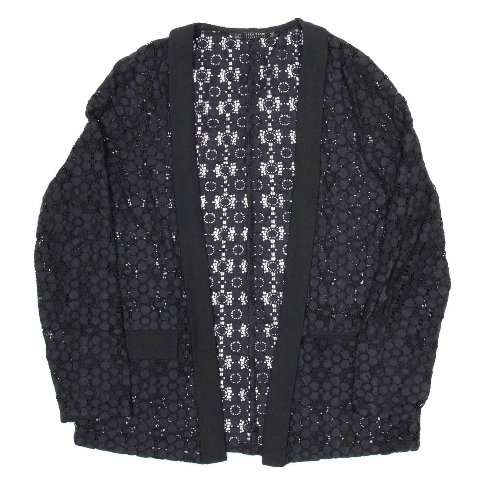 ZARA BASICS Womens Blazer Jacket Black Floral M Refurbished - N/A refurbished available on Cerqular