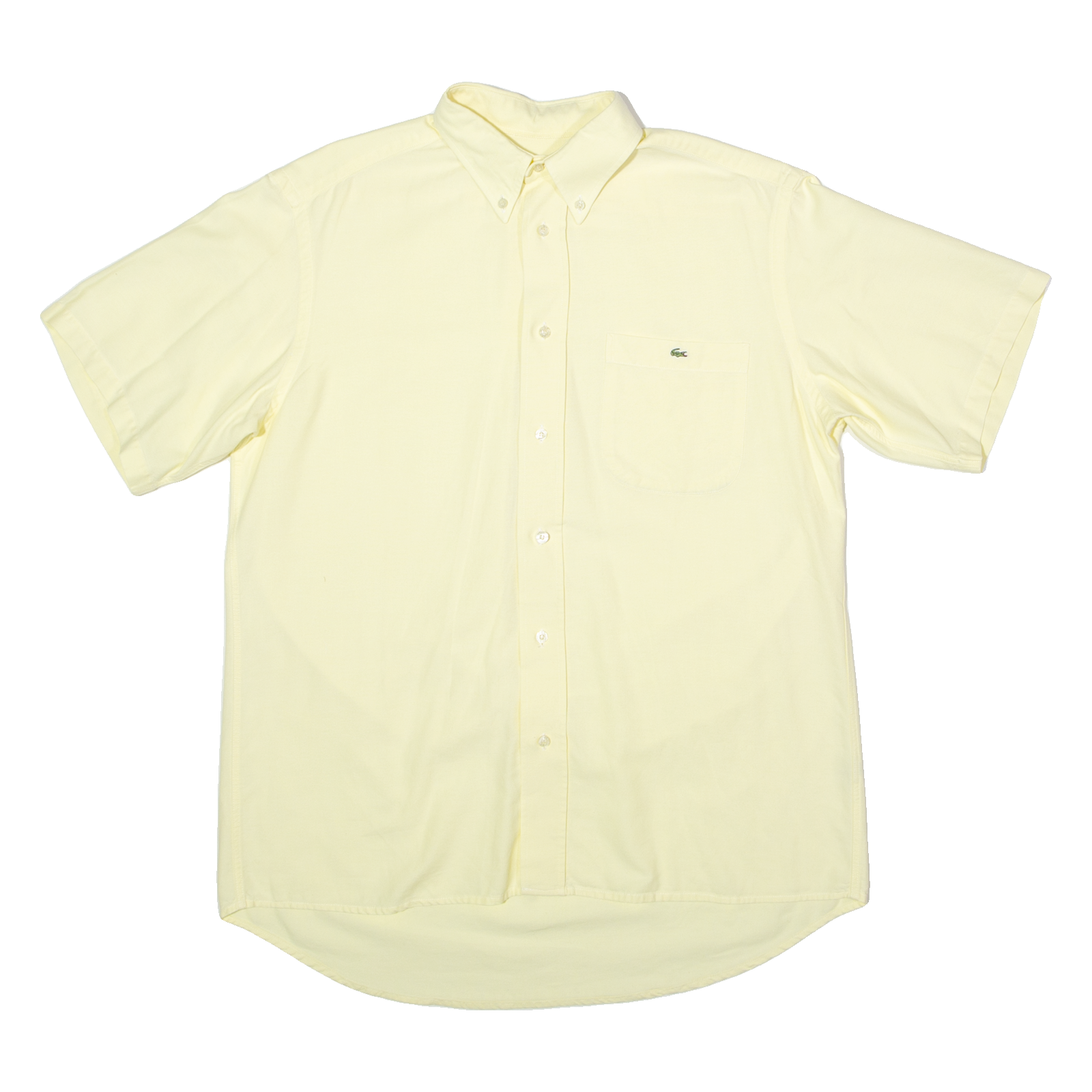 IZOD LACOSTE Mens Plain Shirt Yellow 90s L Refurbished - N/A refurbished available on Cerqular