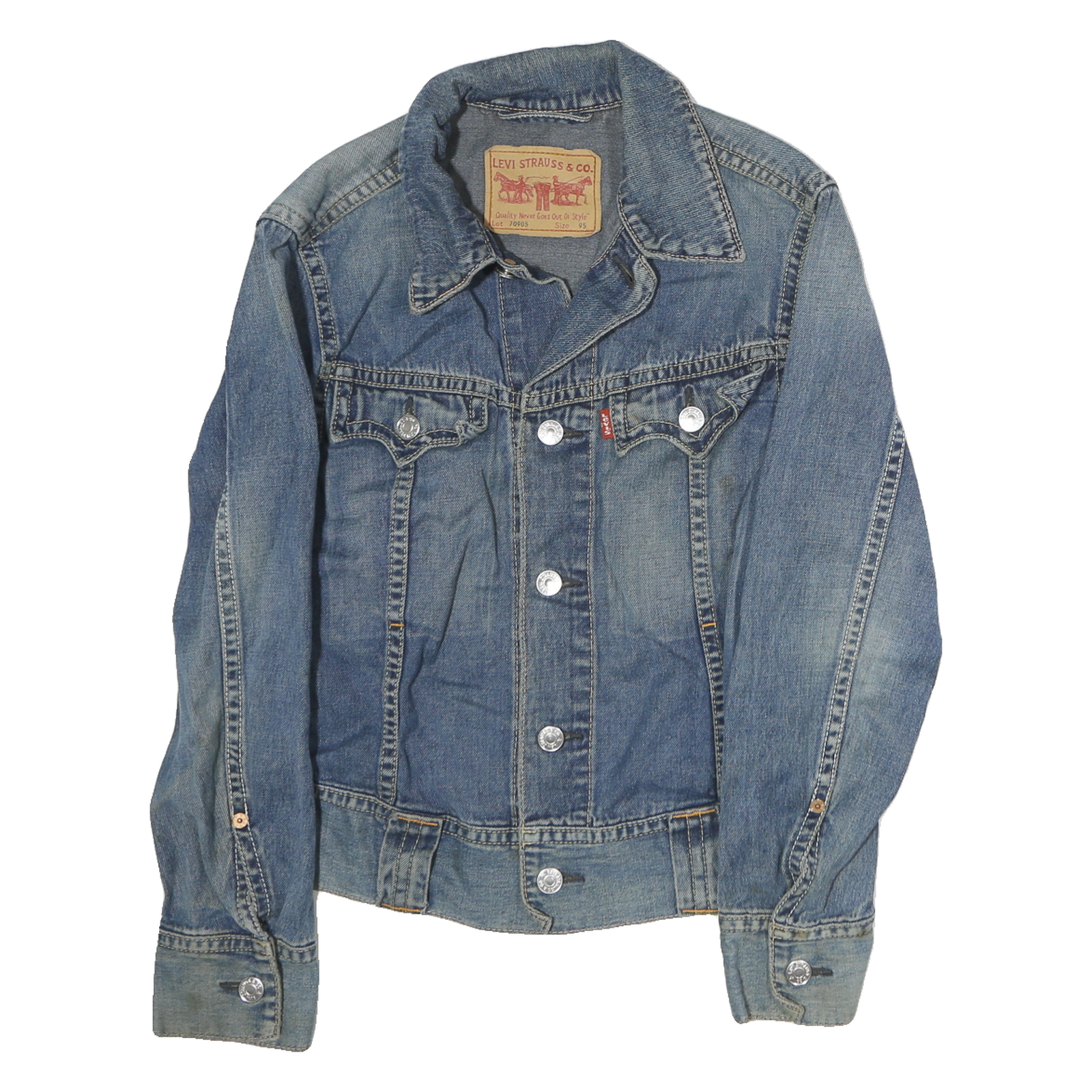 LEVI'S Mens Blue Denim Button Jacket M Cotton Classic Western Style Refurbished - N/A refurbished available on Cerqular