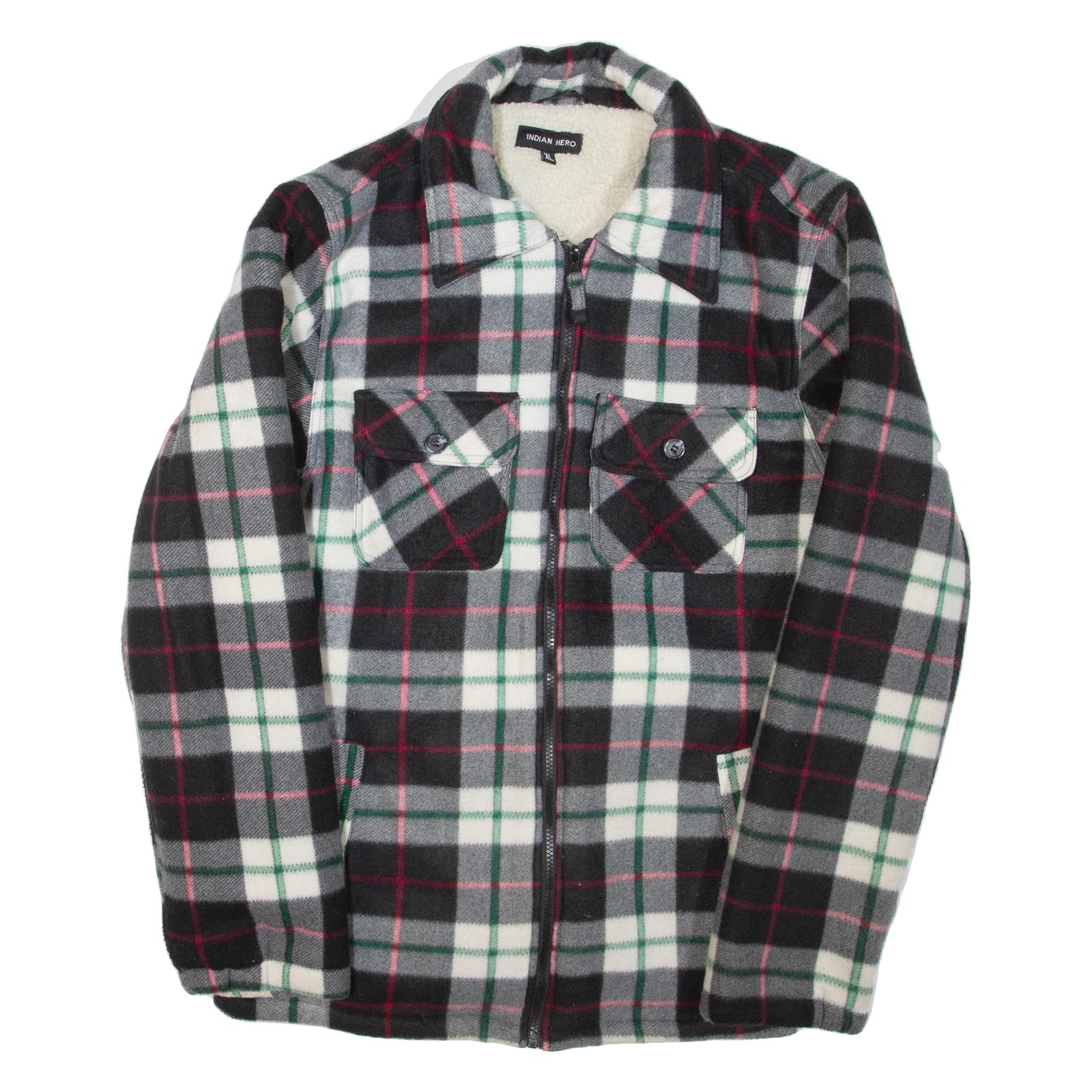 INDIAN HERO Mens Lumberjack Jacket Black Check XL Refurbished - N/A refurbished available on Cerqular