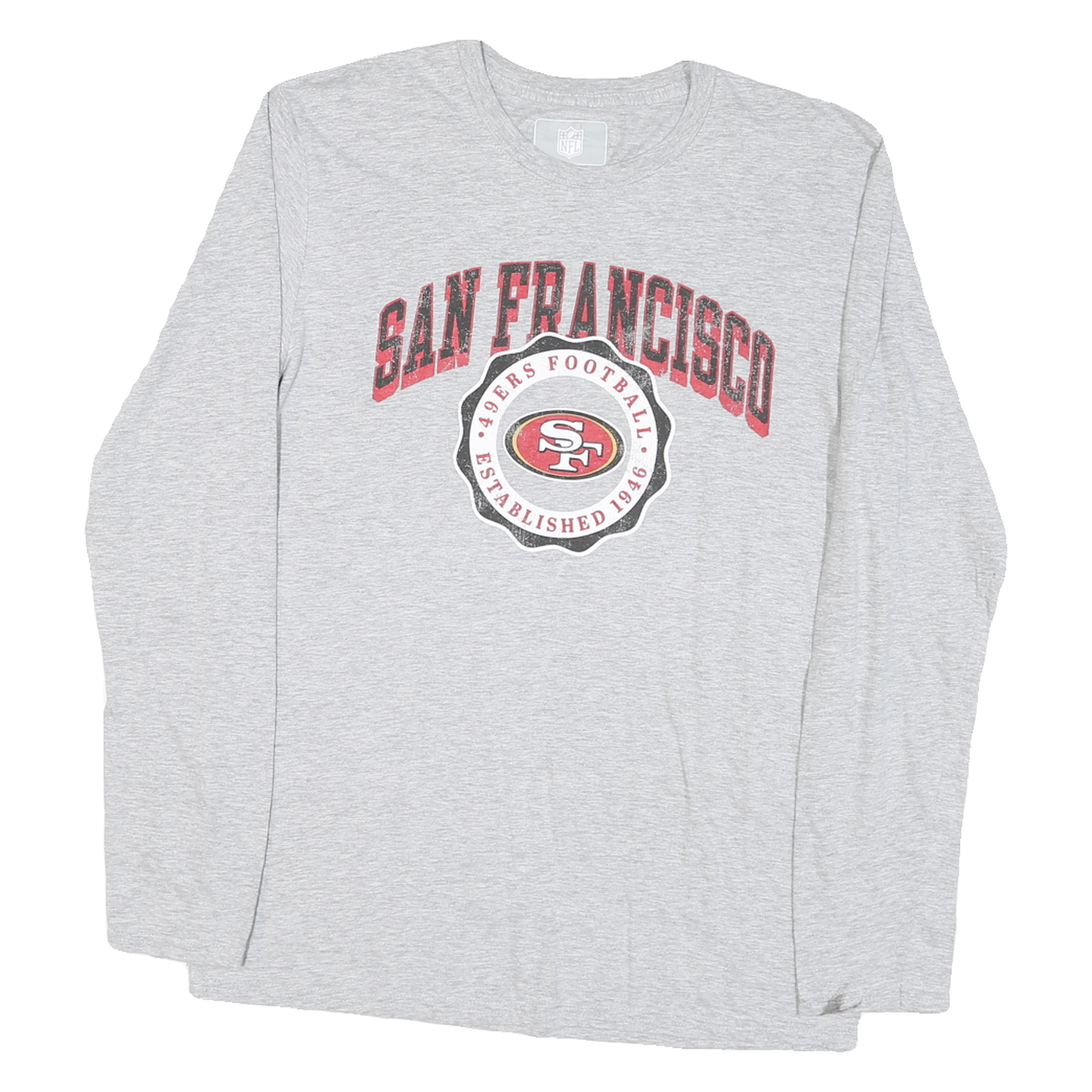 NFL Mens Grey San Francisco 49ers Football Long Sleeve Crew Neck T-Shirt M Refurbished - N/A refurbished available on Cerqular