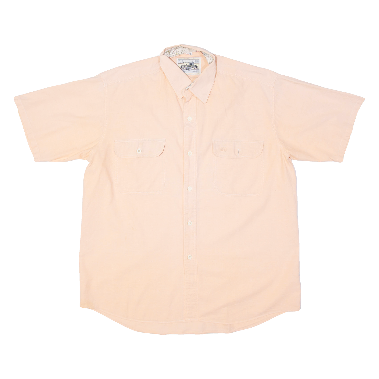 LES CHEMISES Mens Plain Shirt Orange M Refurbished - N/A refurbished available on Cerqular