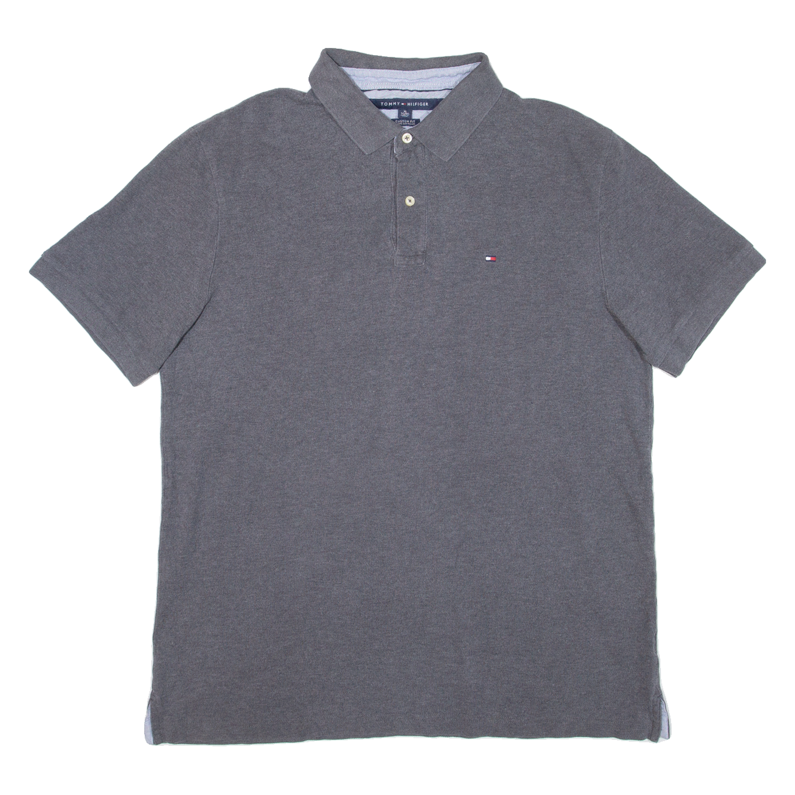 TOMMY HILFIGER Mens Polo Shirt Grey XL Refurbished - N/A refurbished available on Cerqular
