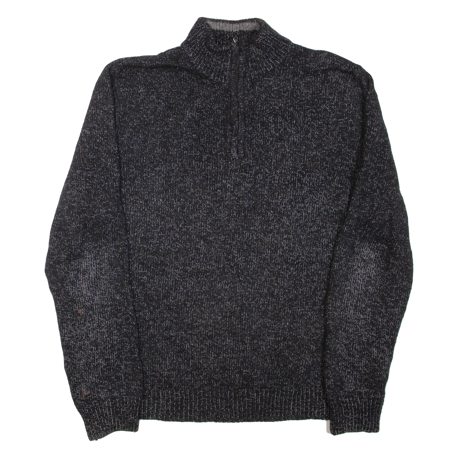 CHAPS Mens Heavy Knit Jumper Grey 1/4 Zip Chunky Knit M Refurbished - N/A refurbished available on Cerqular