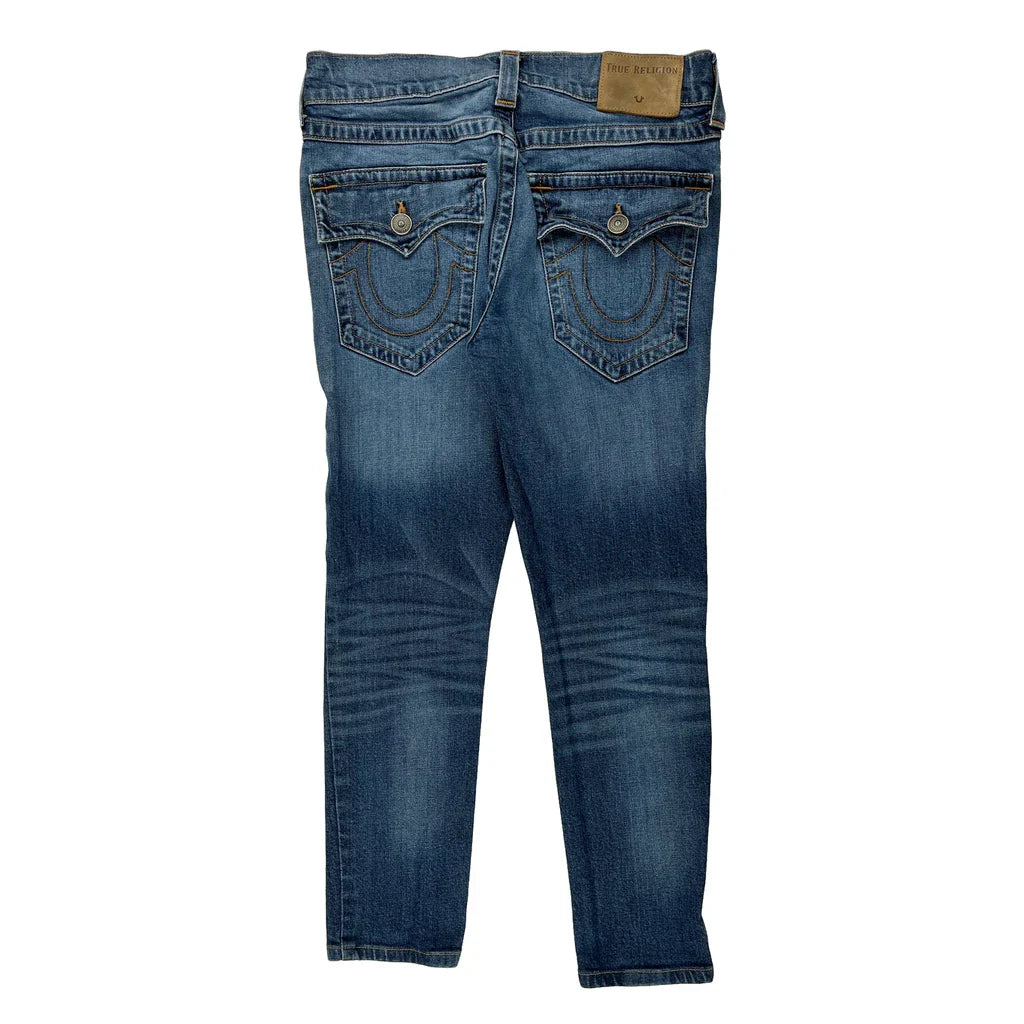 True Religion Slim Fit Jeans - 31W 26L Blue Cotton Refurbished - Thrifted (note: this is a term often used to describe second- refurbished available on Cerqular