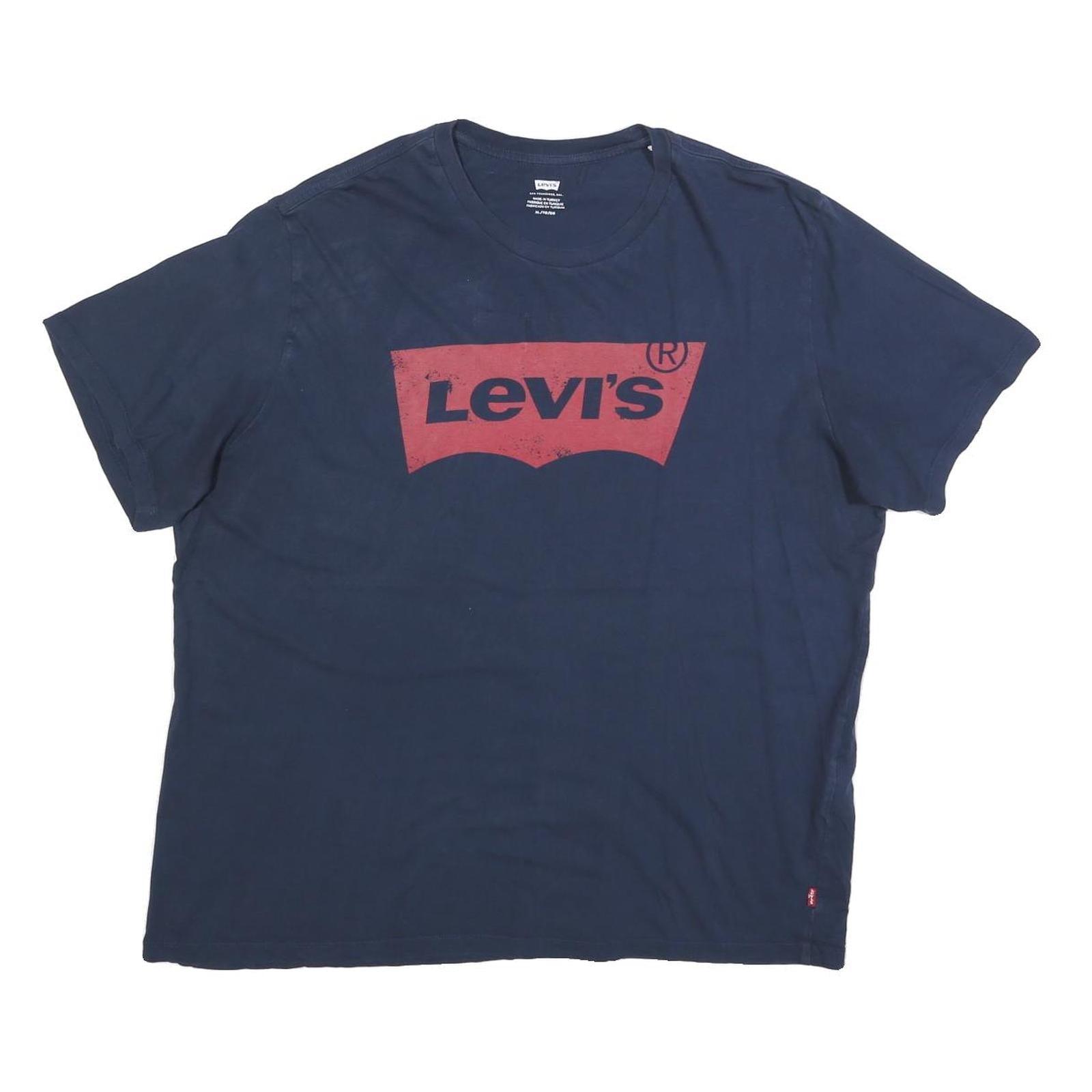 LEVI'S Mens Navy Blue Logo Graphic Regular Fit XL Short Sleeve Crew Neck T-Shirt Refurbished - N/A refurbished available on Cerqular