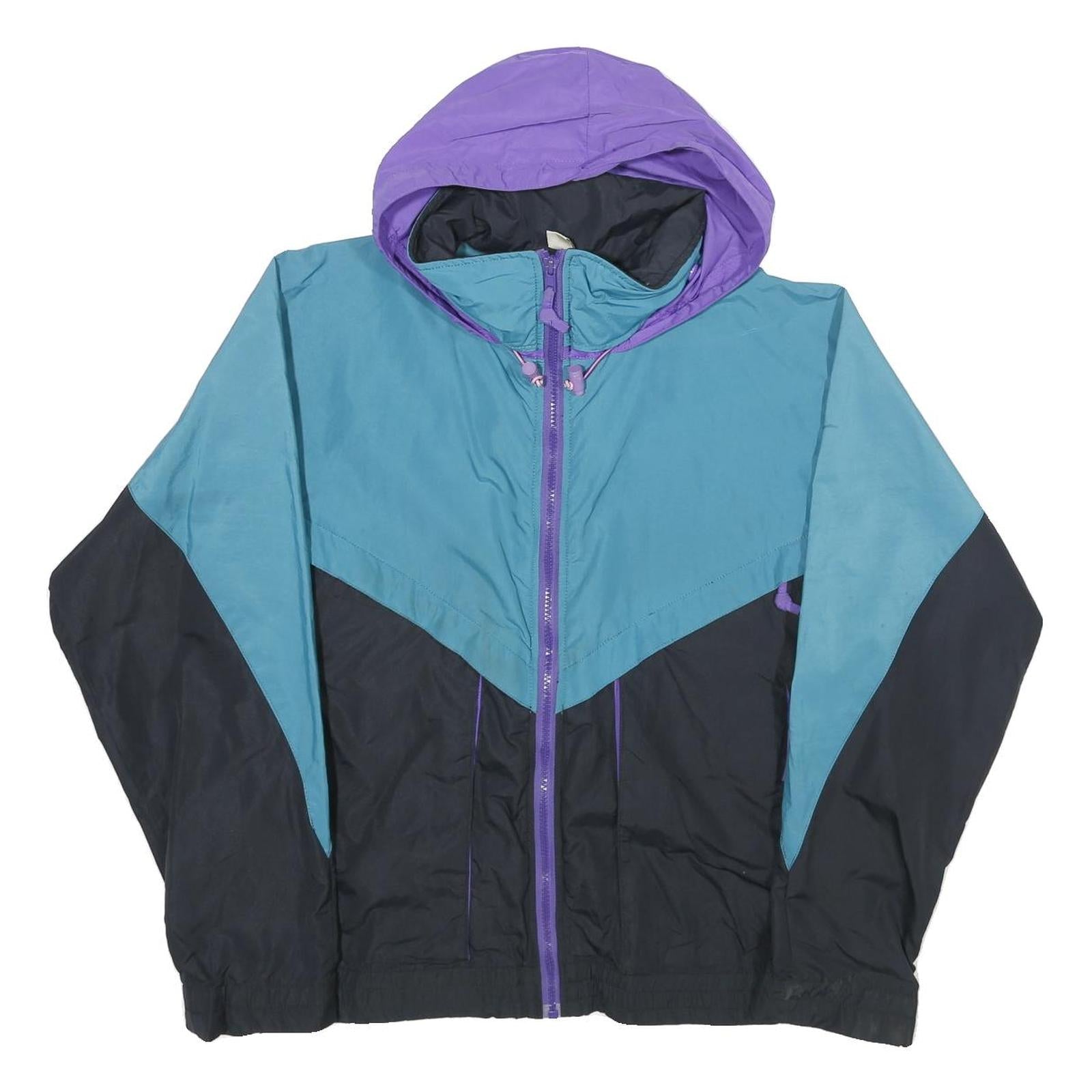 SIERRA DESIGNS Mens Blue & Purple Outdoor Jacket S Nylon Colourblock Zip Hooded Refurbished - N/A refurbished available on Cerqular