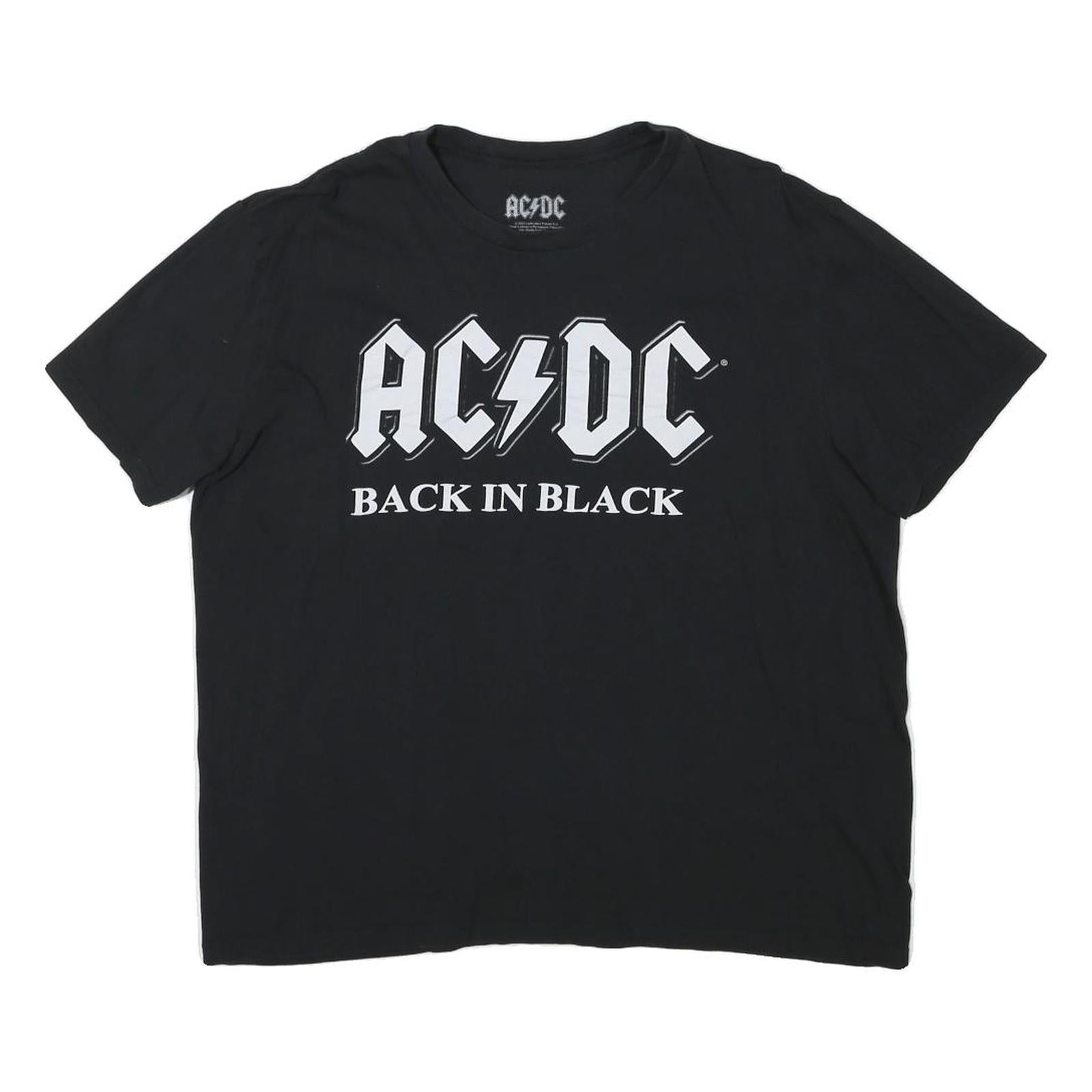 ACDC Mens Black Back In Black Graphic T-Shirt L Short Sleeve Crew Neck Band Refurbished - N/A refurbished available on Cerqular