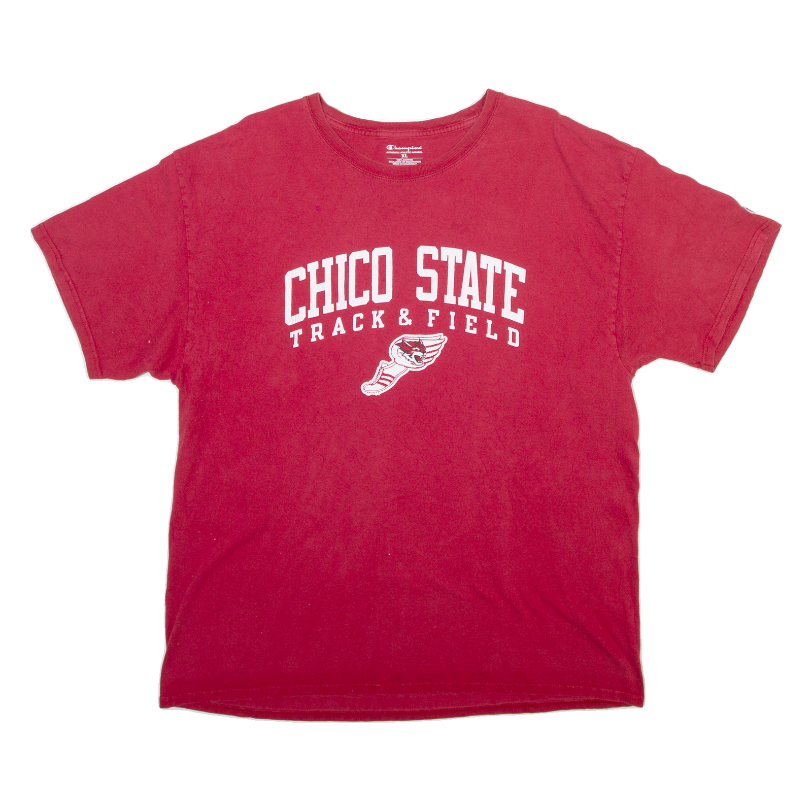 CHAMPION Chico State Mens T-Shirt Red USA XL Refurbished - N/A refurbished available on Cerqular