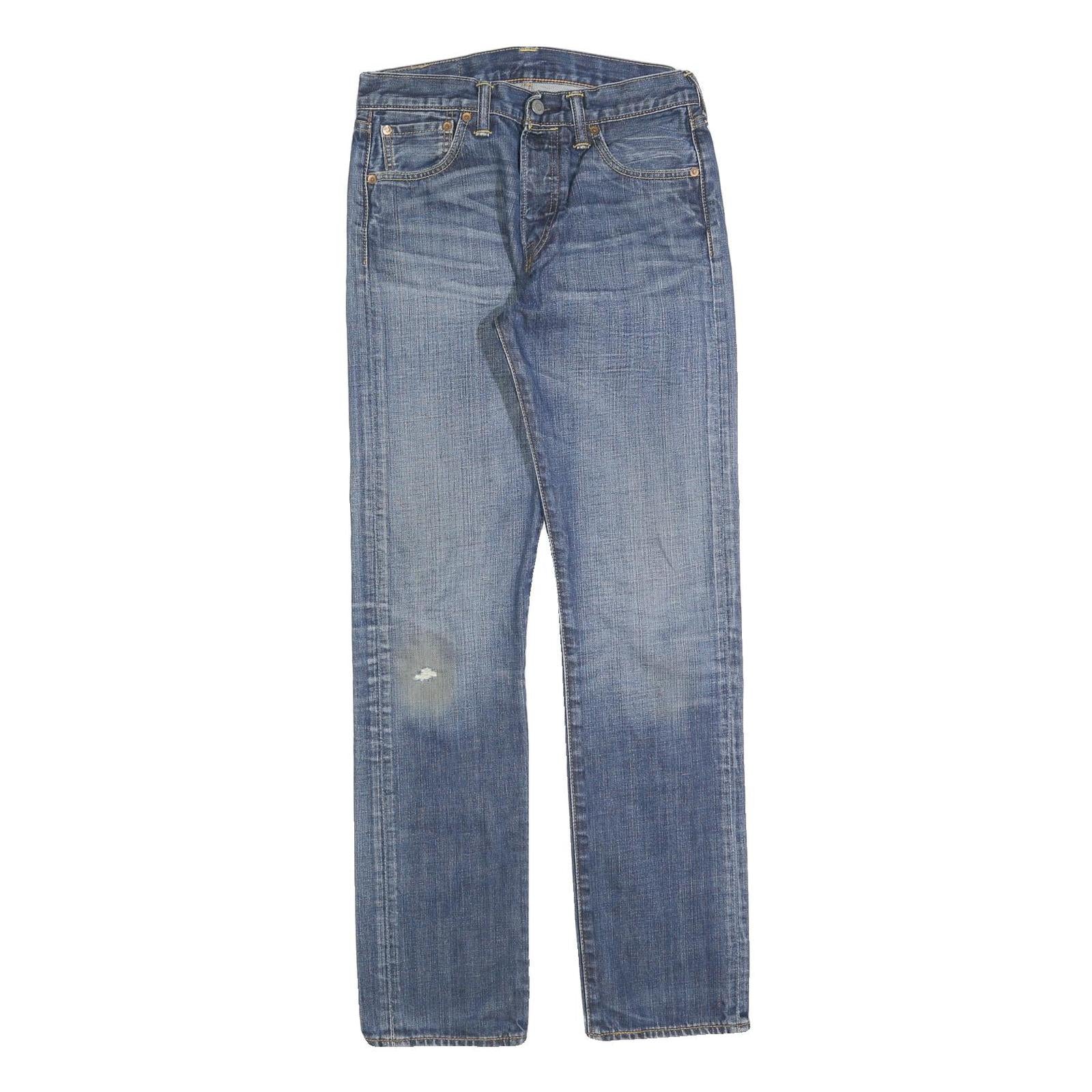 LEVI'S 501 Mens Jeans Blue Regular Straight Denim Medium W30 L34 Classic Button Refurbished - N/A refurbished available on Cerqular