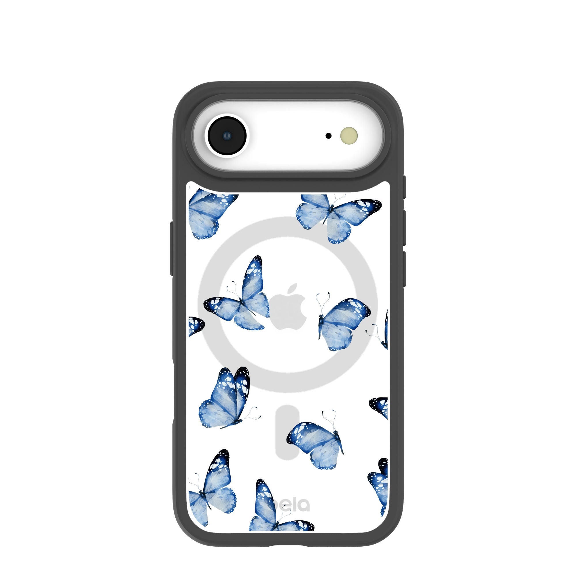 Clear Blue Butterflies iPhone Air Case With Noir Ridge (MagSafe included) Refurbished - Pela Case refurbished available on Cerqular
