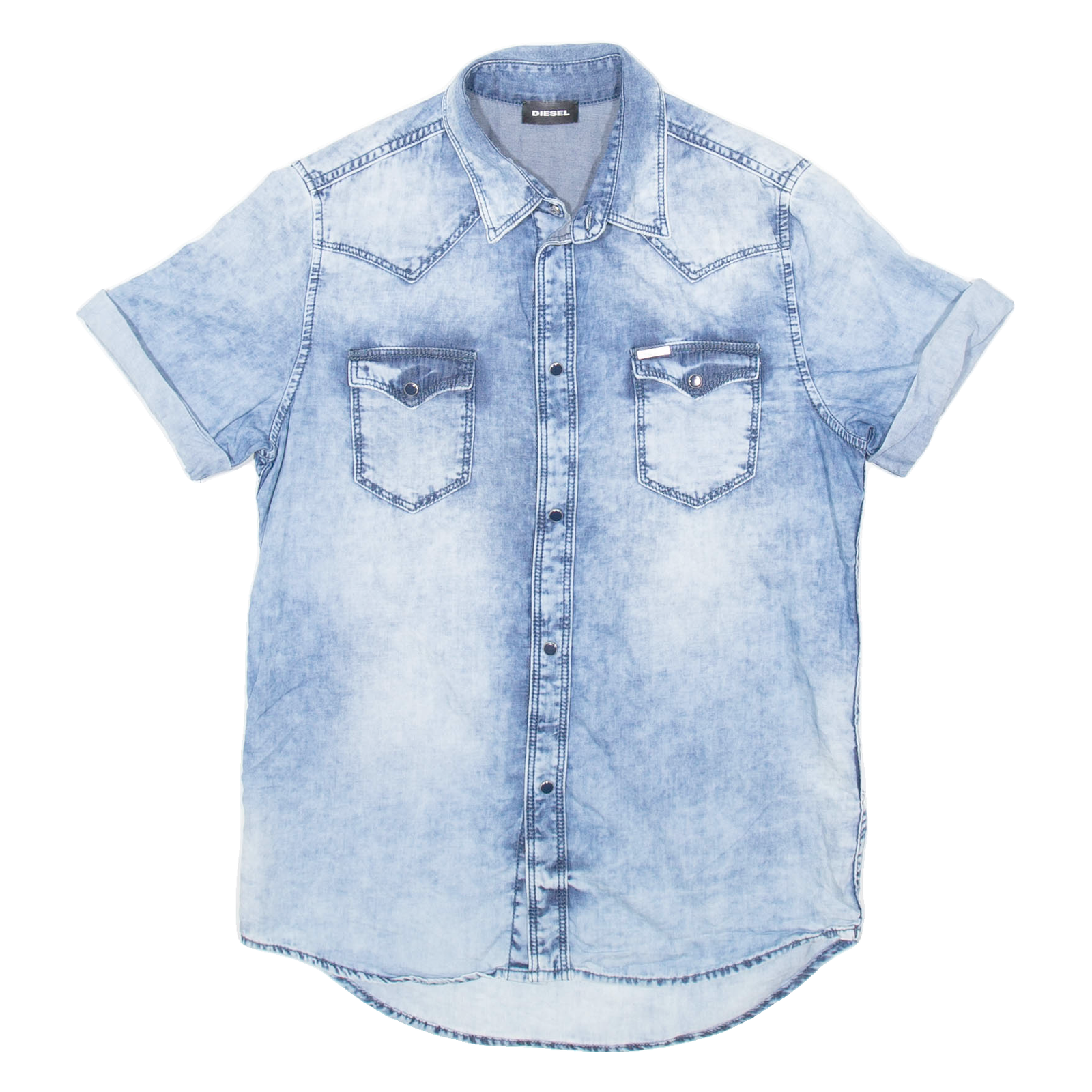 DIESEL Mens Plain Shirt Blue S Refurbished - N/A refurbished available on Cerqular