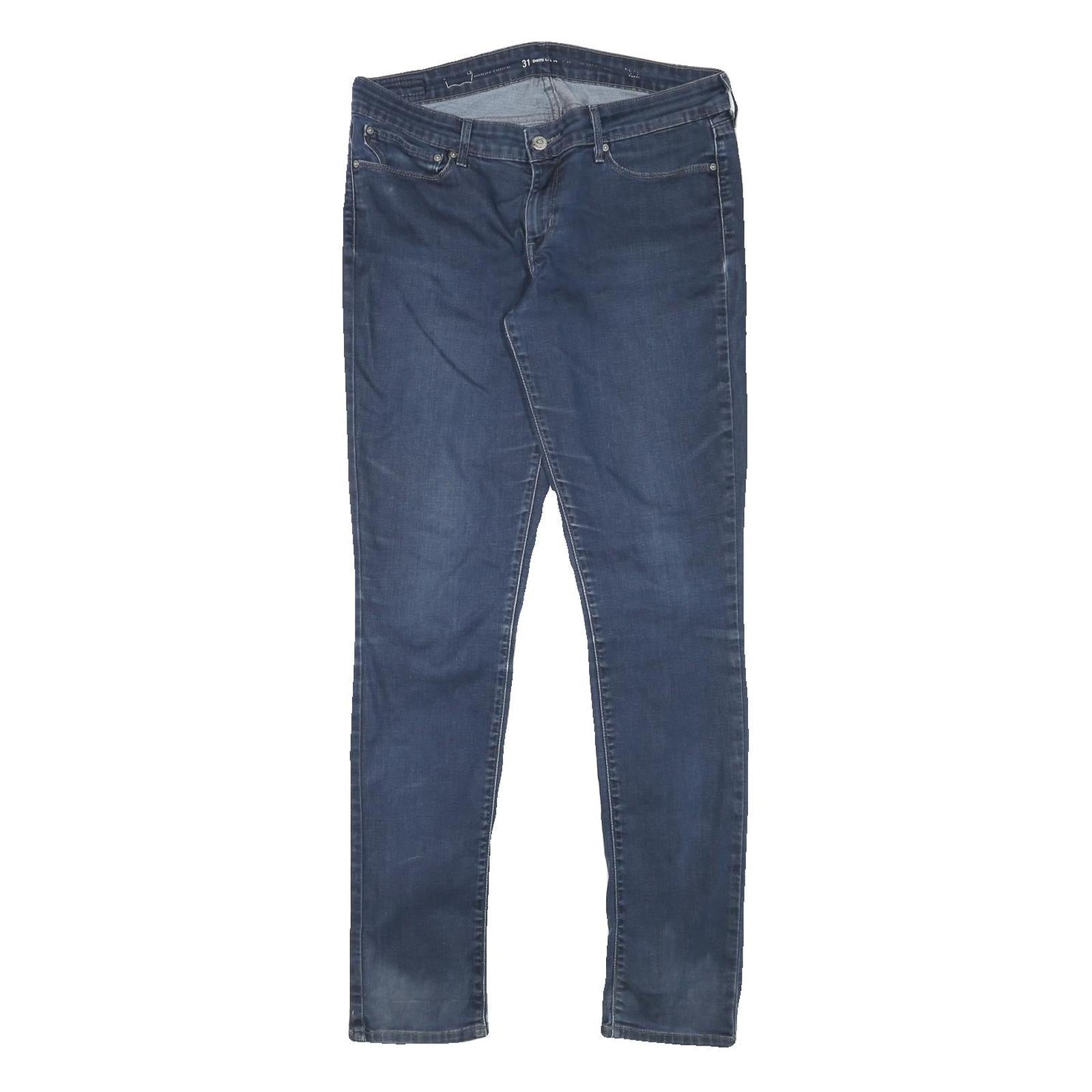 LEVI'S Womens Slim Blue Denim Jeans W32 L31 Stretch Cotton Blend Zip Fastening Refurbished - N/A refurbished available on Cerqular