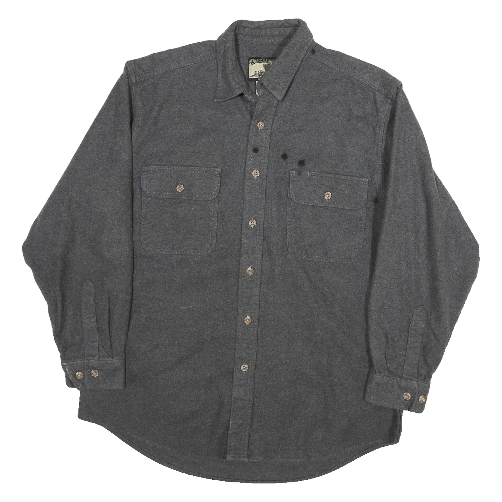 FIELD & STREAM Mens Grey Cotton Blend Long Sleeve Shirt L Casual Outdoor Wear Refurbished - N/A refurbished available on Cerqular