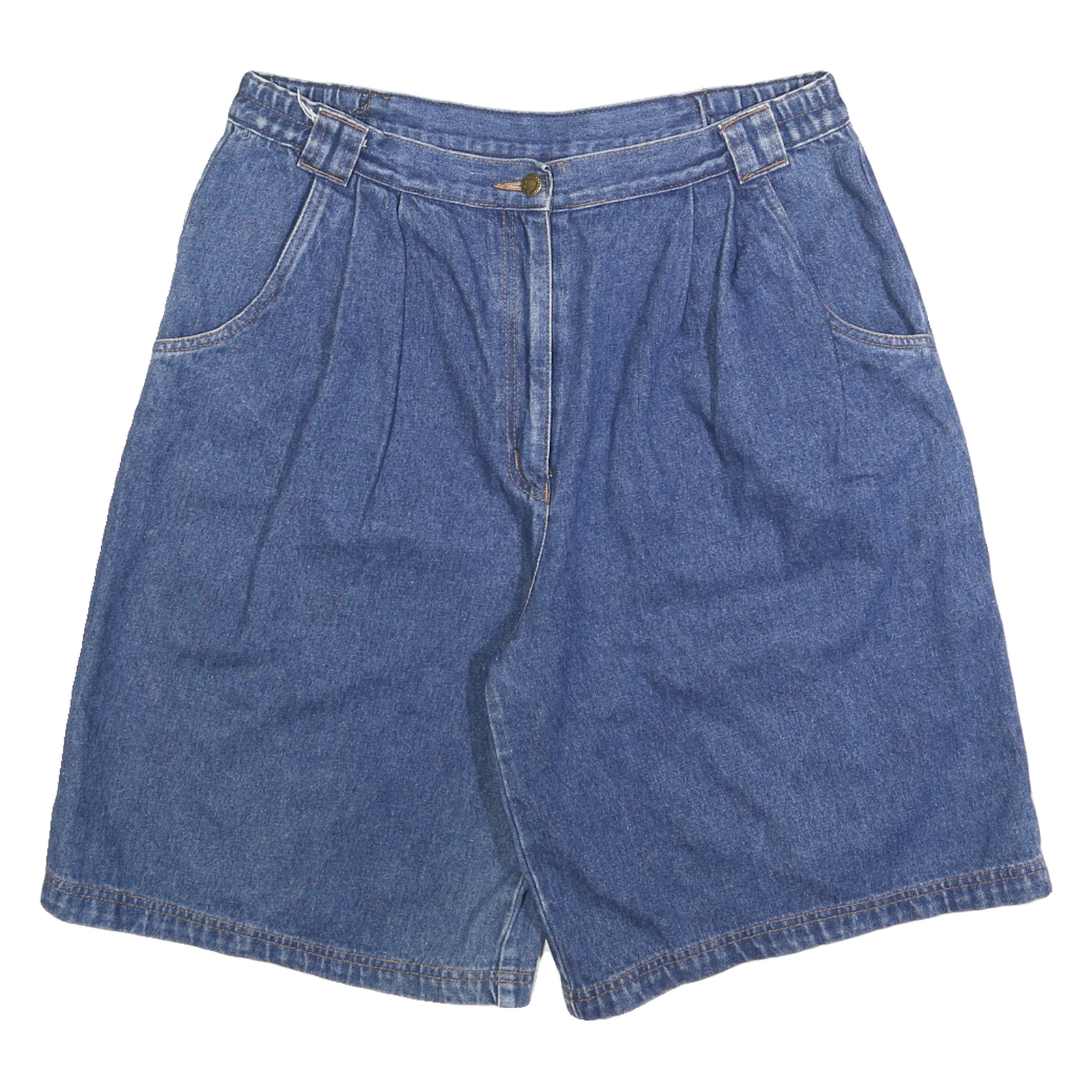 Womens Denim Shorts Blue Casual L W34 Classic Fit Cotton Comfortable Refurbished - N/A refurbished available on Cerqular