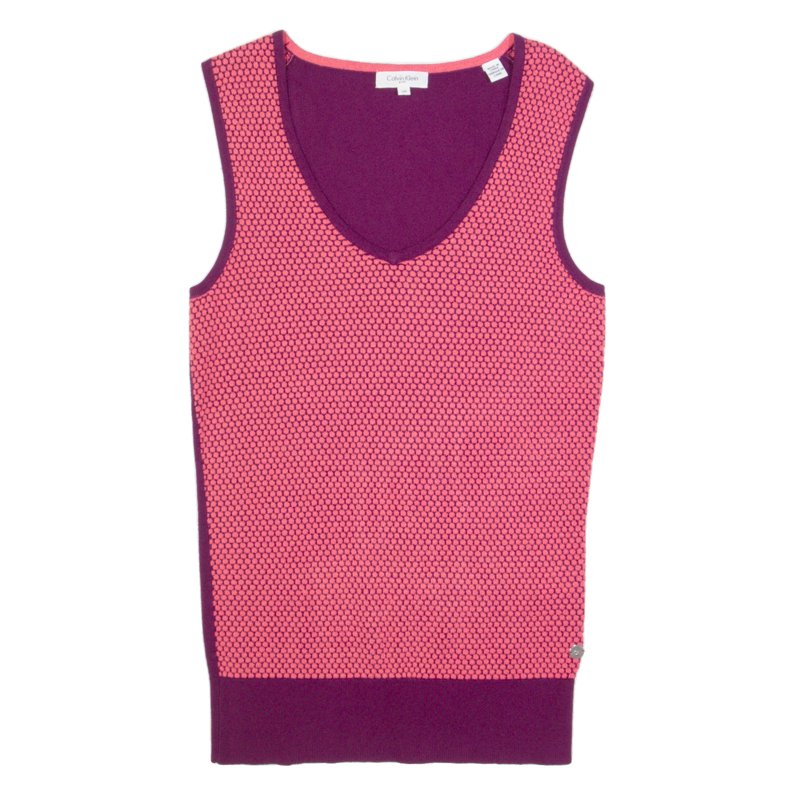 CALVIN KLEIN GOLF Womens Vest Pink V-Neck Sleeveless S Refurbished - N/A refurbished available on Cerqular