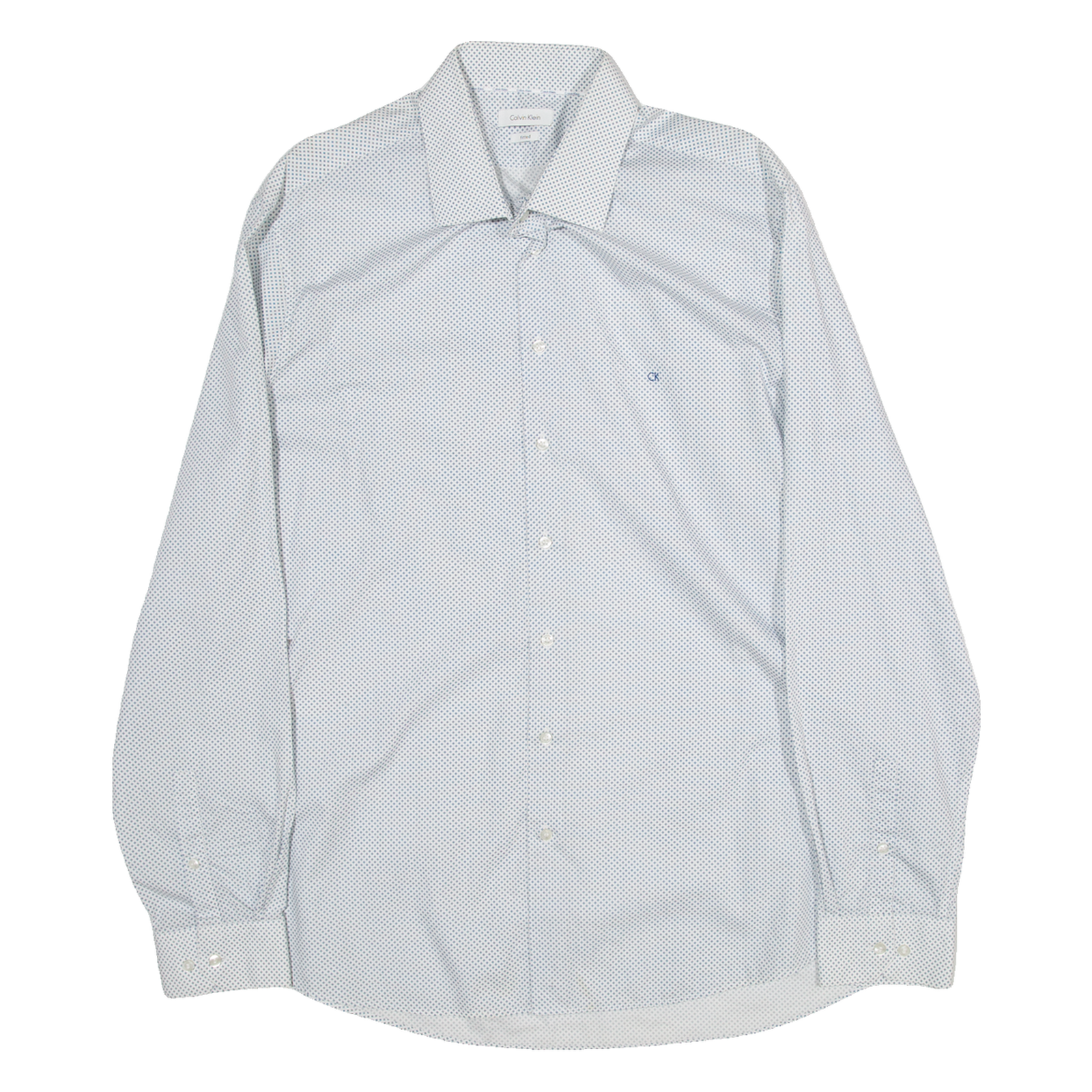 CALVIN KLEIN Fitted Mens Shirt Blue Long Sleeve L Refurbished - N/A refurbished available on Cerqular