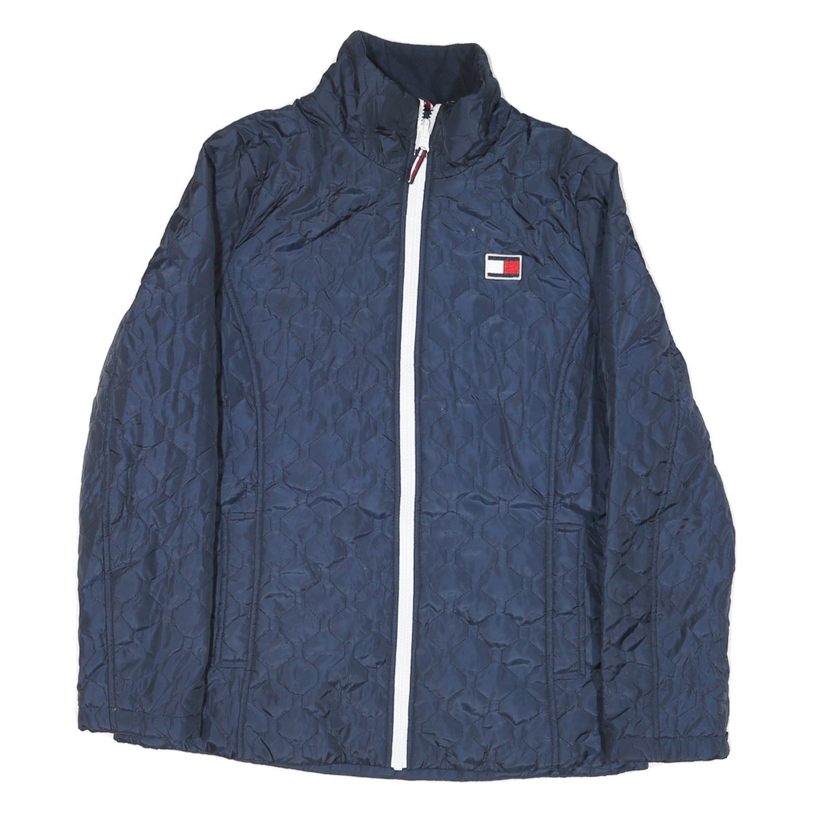 TOMMY HILFIGER Womens Navy Blue Quilted Jacket S Polyester Blend Zip Casual Refurbished - N/A refurbished available on Cerqular