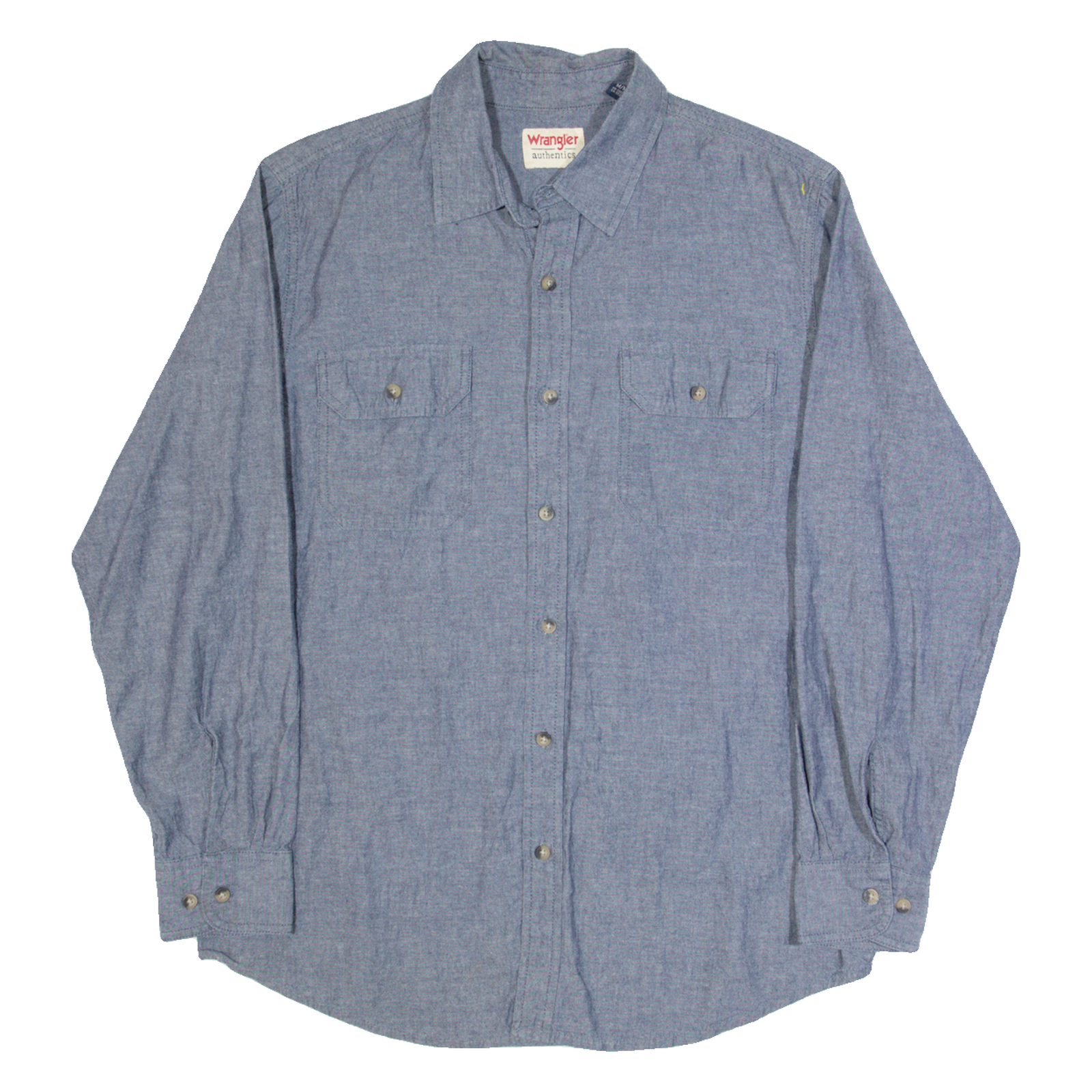 WRANGLER Mens Plain Shirt Blue Long Sleeve M Refurbished - N/A refurbished available on Cerqular