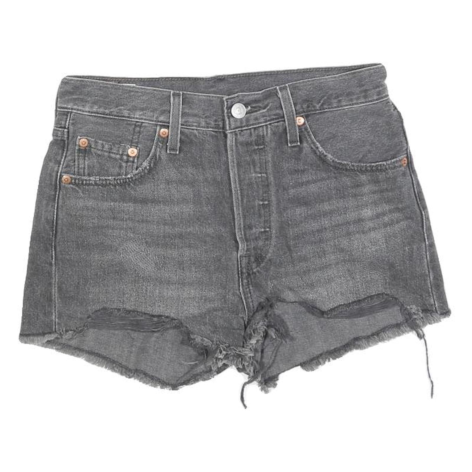 LEVI'S Womens Shorts Grey Denim Casual Cut-Off S W28 Frayed Hem Retro Style Refurbished - N/A refurbished available on Cerqular