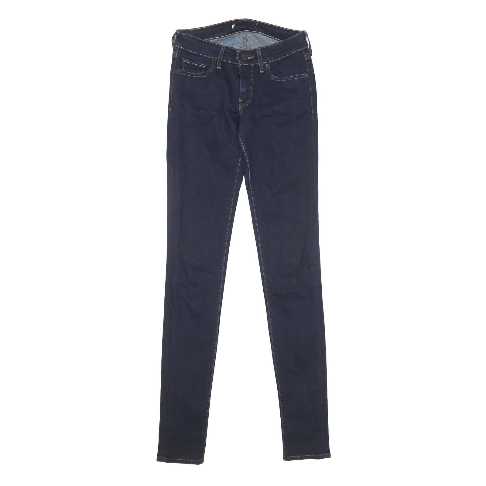 LEVI'S Womens Jeans Blue Slim Skinny Denim Raw W24 L34 Stretch Cotton Blend Refurbished - N/A refurbished available on Cerqular