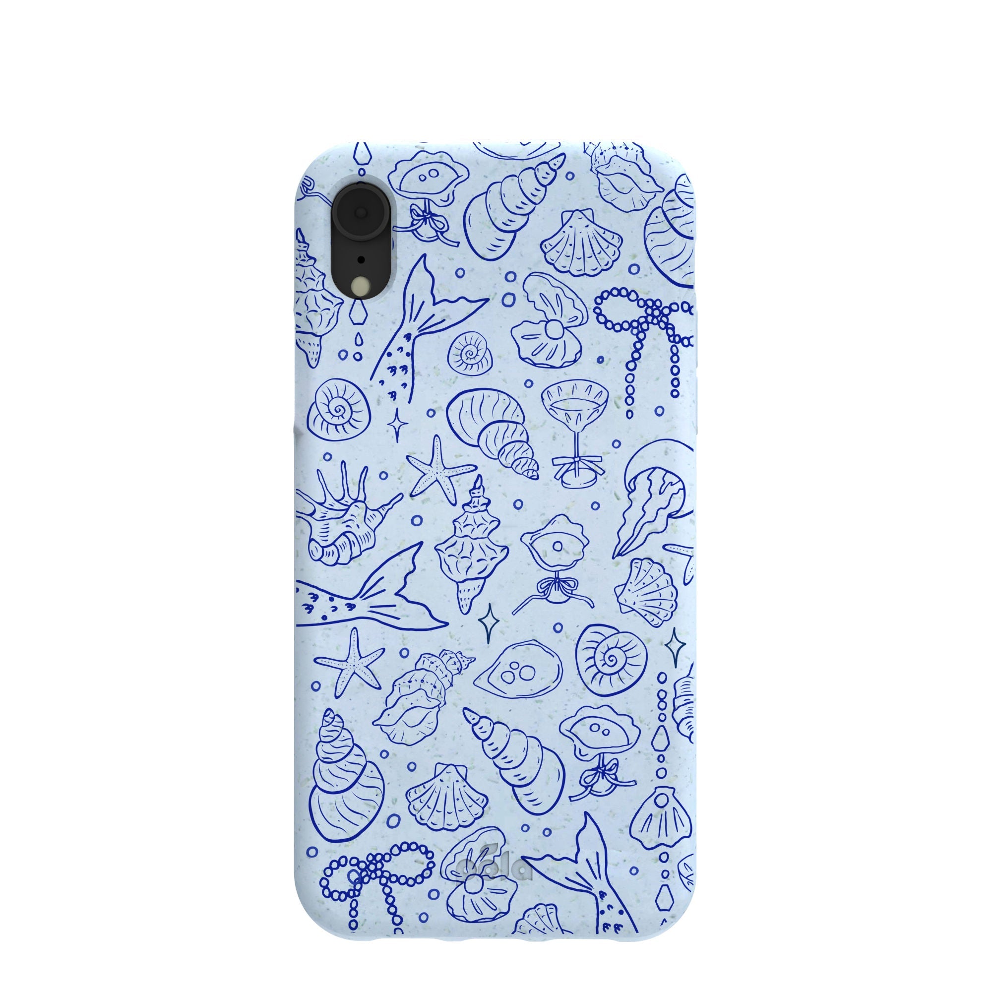 Powder Blue Ocean Charms iPhone XR Case Refurbished - Pela Case refurbished available on Cerqular