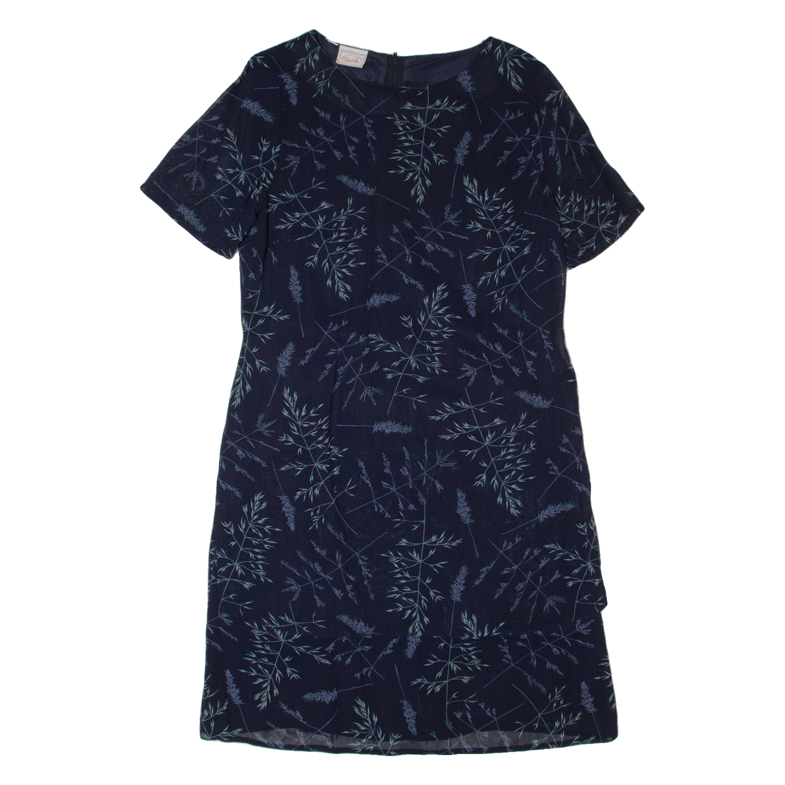 Womens Day Dress Blue 90s Floral Short Sleeve Midi M Refurbished - N/A refurbished available on Cerqular