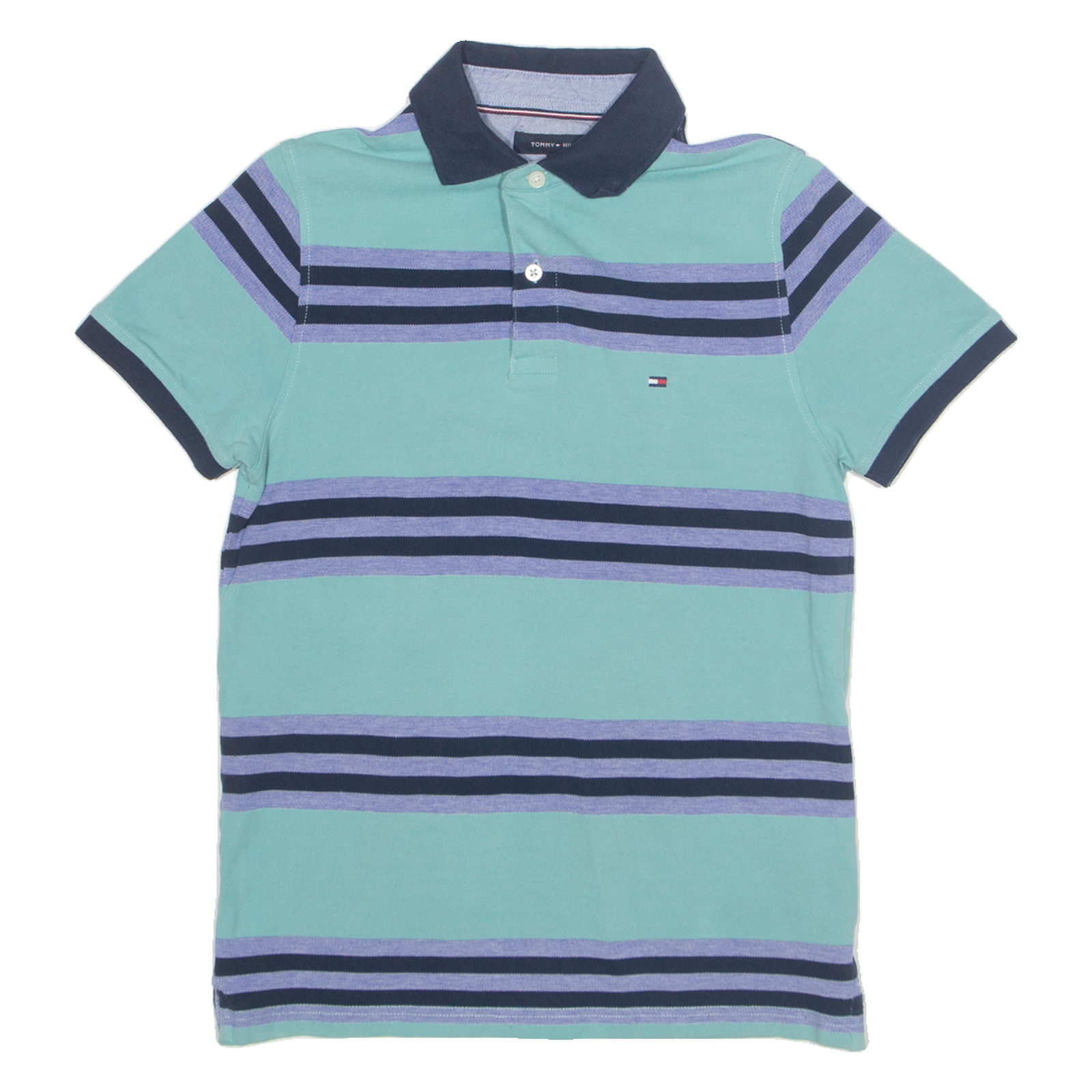 TOMMY HILFIGER Mens Polo Shirt Blue Striped S Refurbished - N/A refurbished available on Cerqular
