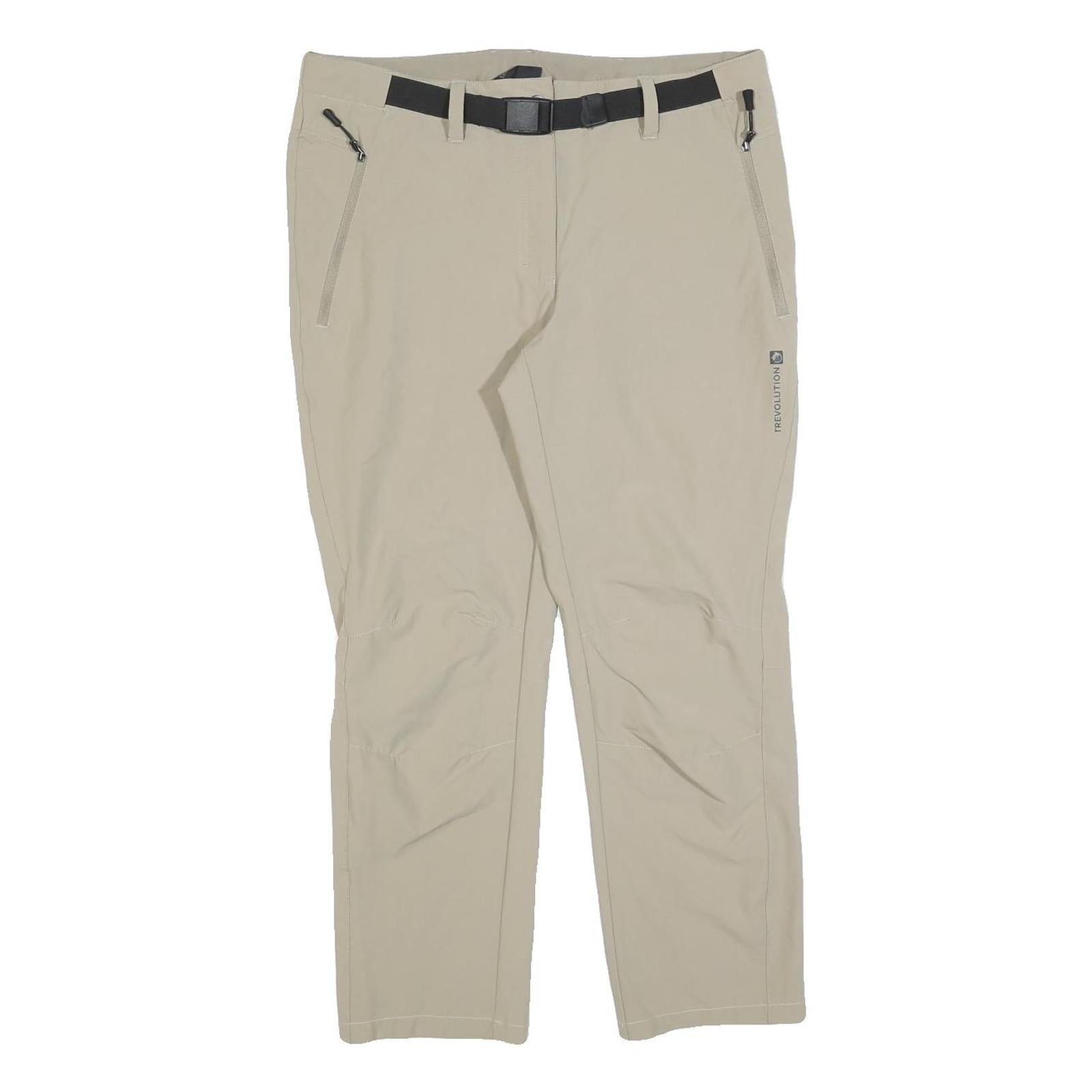 TREVOLUTION Womens Polyester Blend Beige Regular Straight Trousers W32 L26 Refurbished - N/A refurbished available on Cerqular