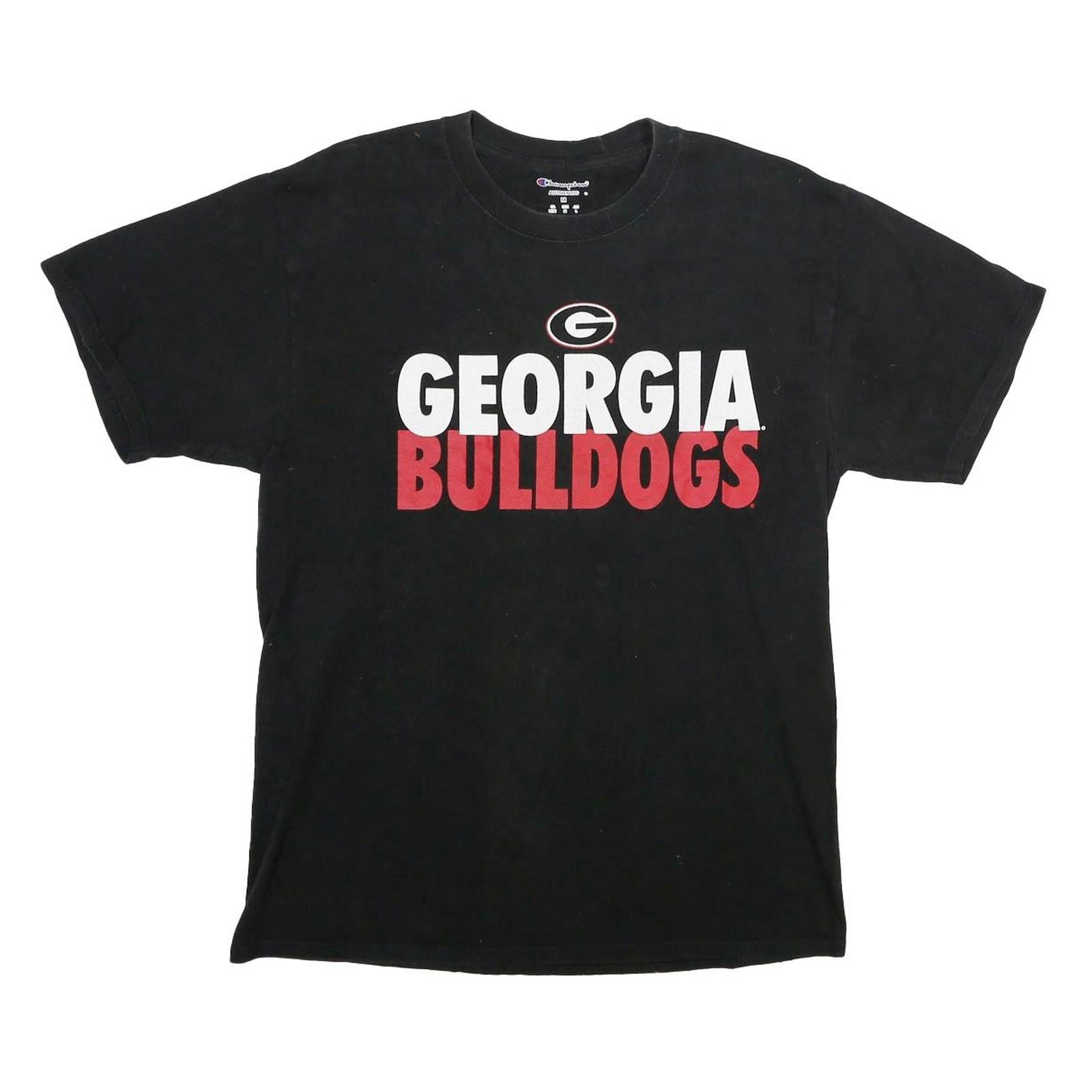 CHAMPION Mens Black Georgia Bulldogs Graphic T-Shirt M Short Sleeve Crew Neck Refurbished - N/A refurbished available on Cerqular